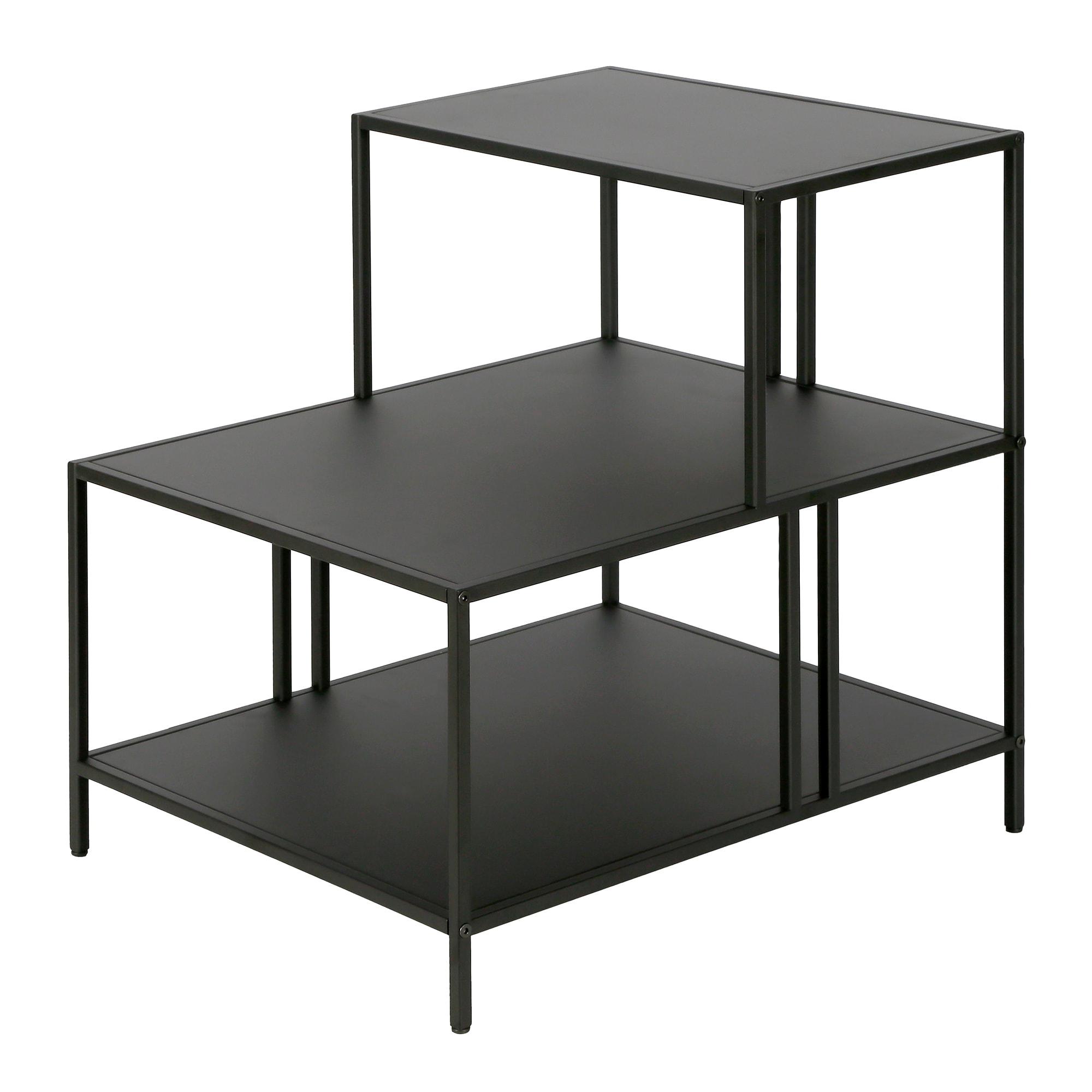 Evelyn&Zoe Cortland 20" Wide Rectangular Side Table, Blackened Bronze