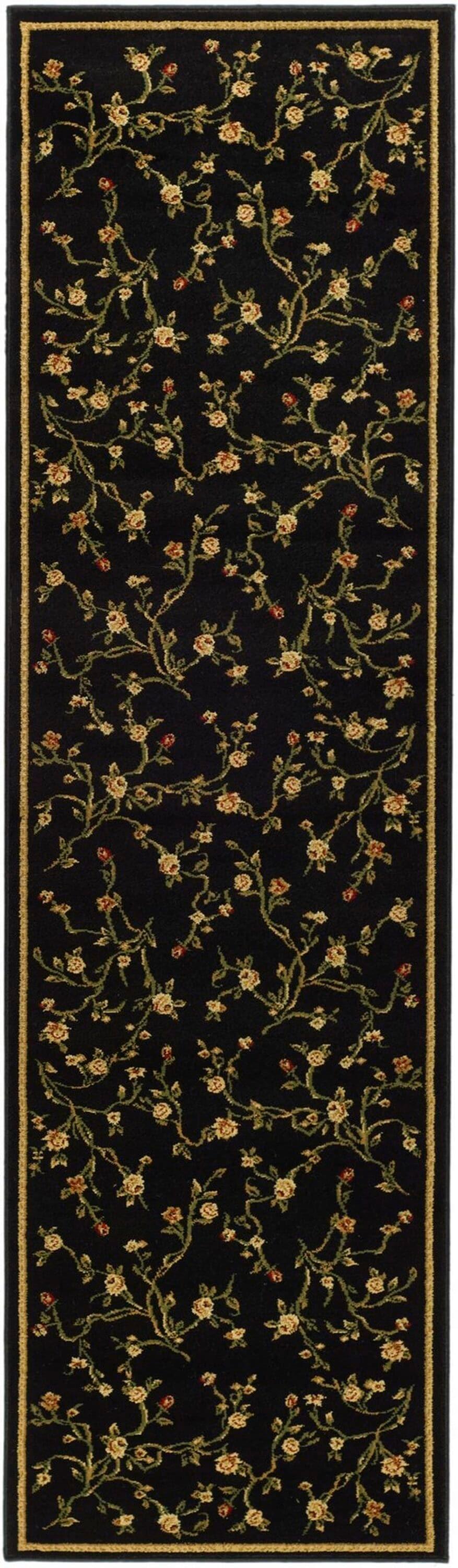 Lyndhurst LNH220 Power Loomed Runner Rug - Black - 2'3"x8' - Safavieh.