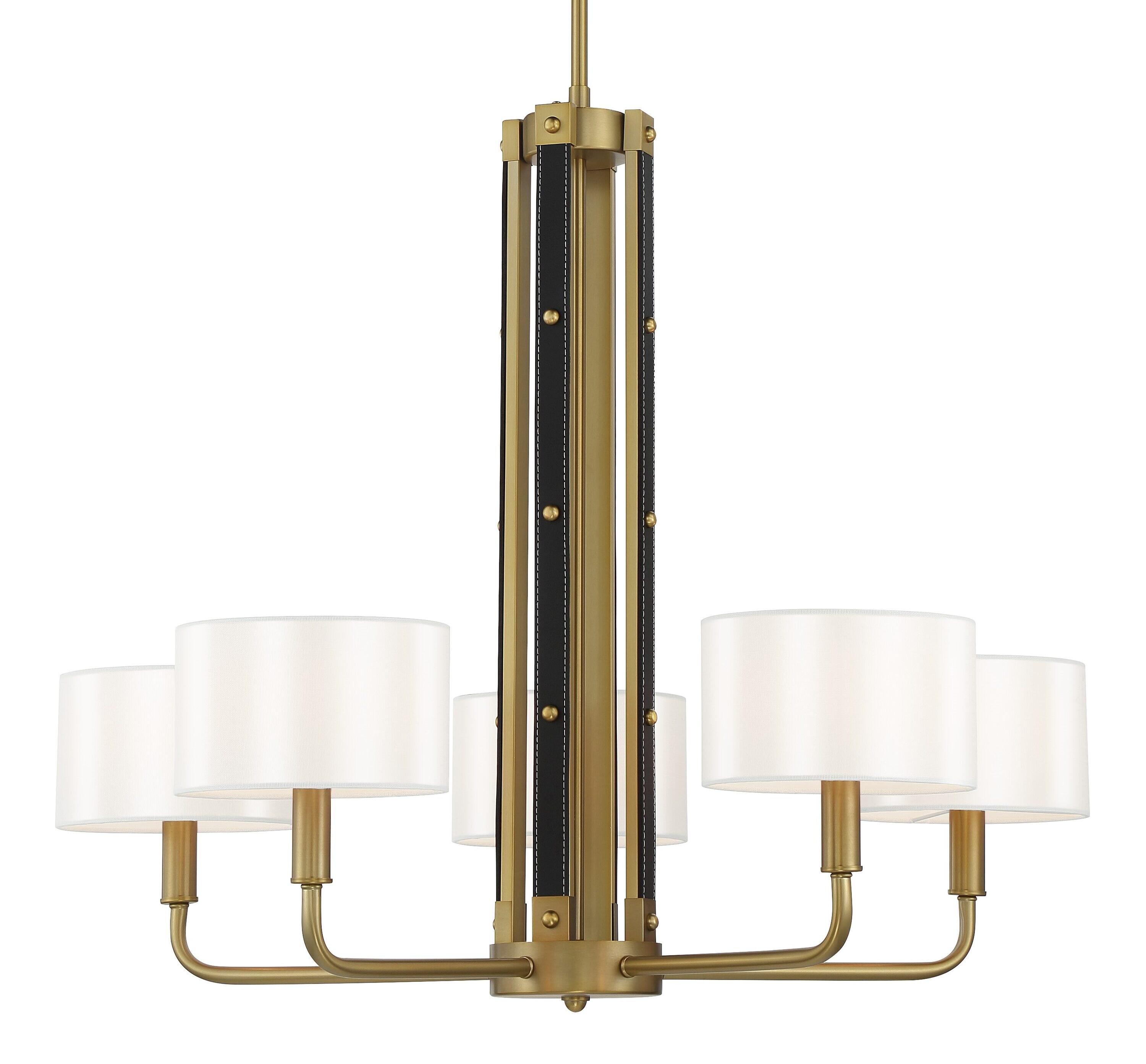 Minka Lavery Minka Lavery Chelsea Soft Brass With White Silk Chandelier