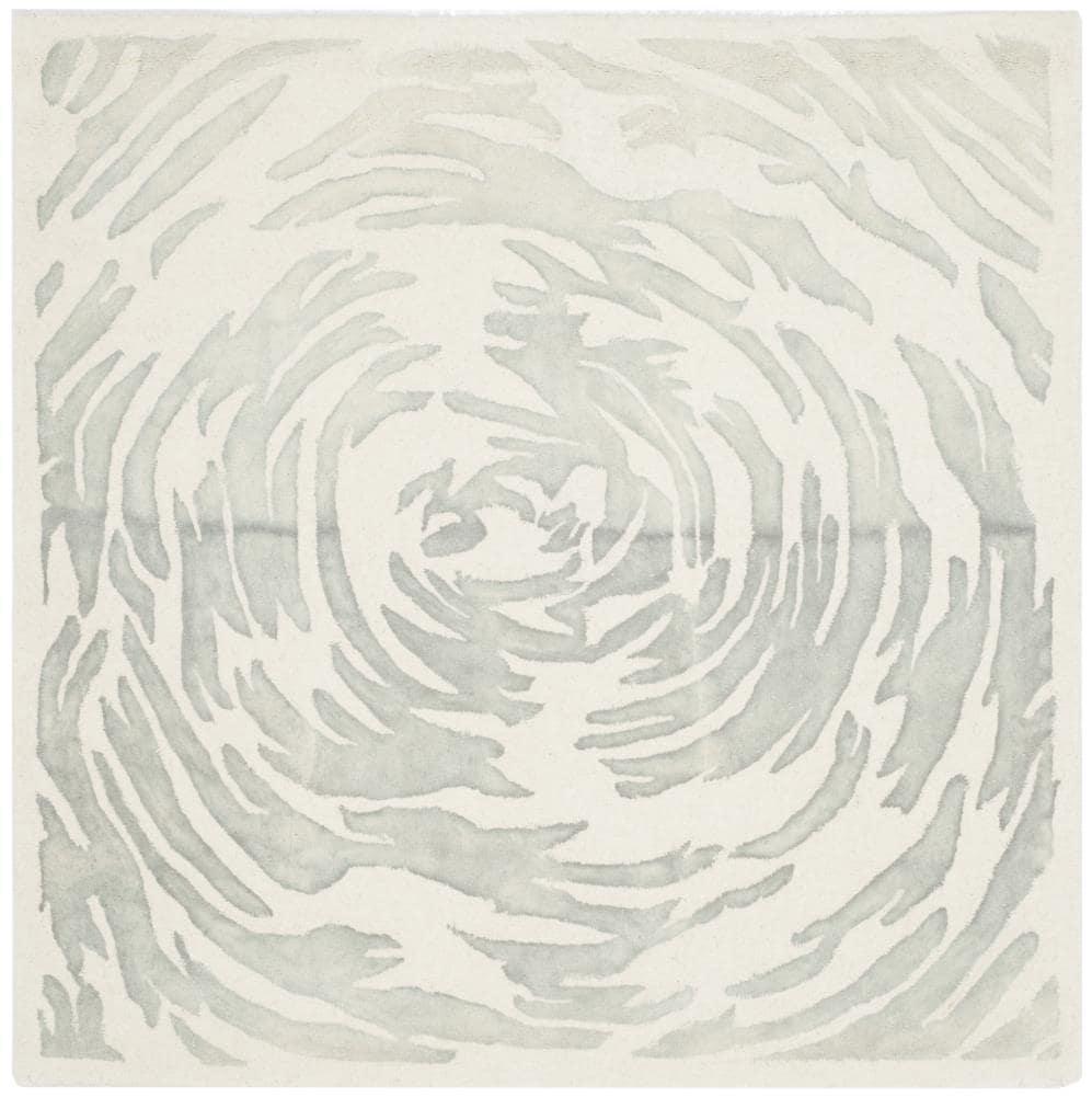 Bella BEL128 Hand Tufted Area Rug - Ivory/Grey - 5'x5' - Safavieh.