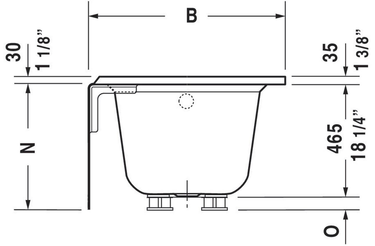 Architec 60" x 32" Alcove Soaking Bathtub with Left Drain (drain not included) - White