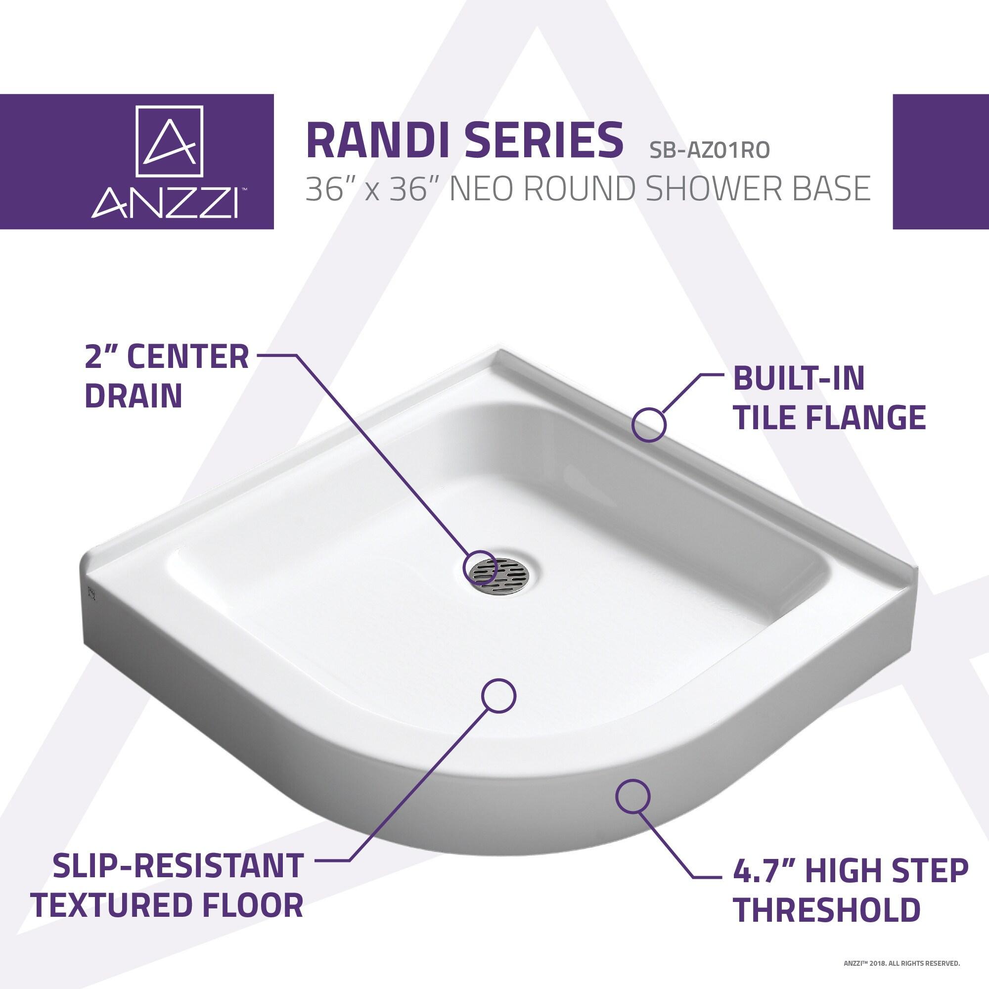 Randi 36'' W 36'' D Sector Double Shower Base