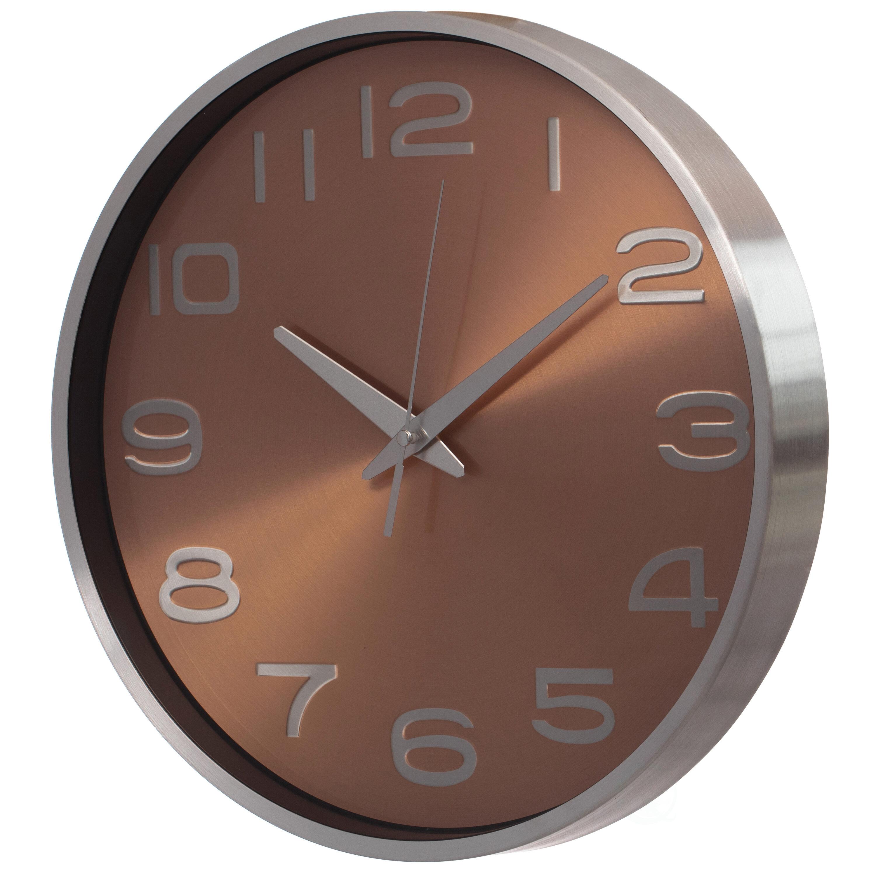 Modern Decorative Aluminum Round Wall Clock For Living Room, Kitchen, Dining Room