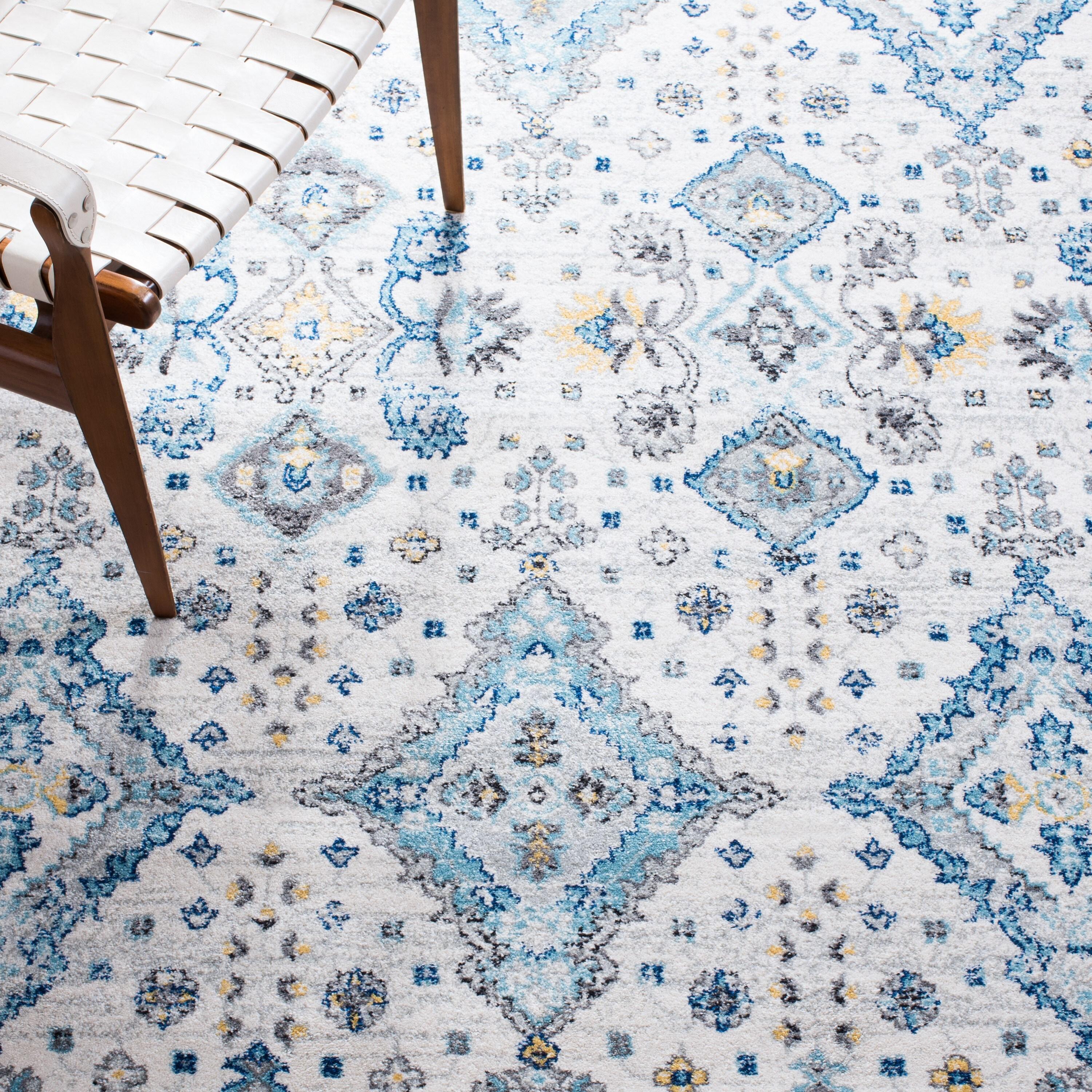 Evoke EVK224 Power Loomed Accent Rug - Ivory/Light Blue - 3'x5' - Safavieh.