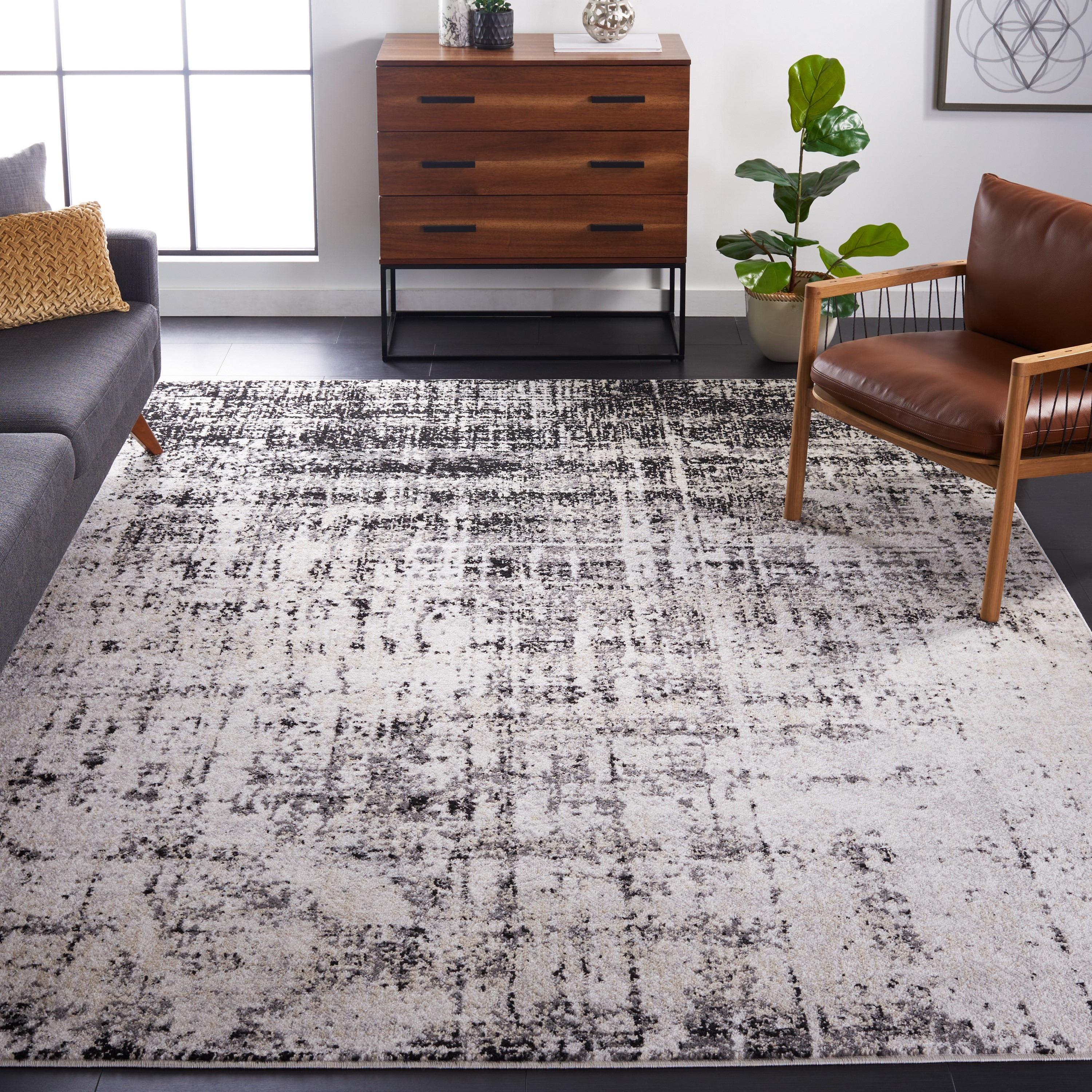 Adirondack ADR207 Machine Made Indoor Area Rug - Silver/Black - 9'x12' - Safavieh