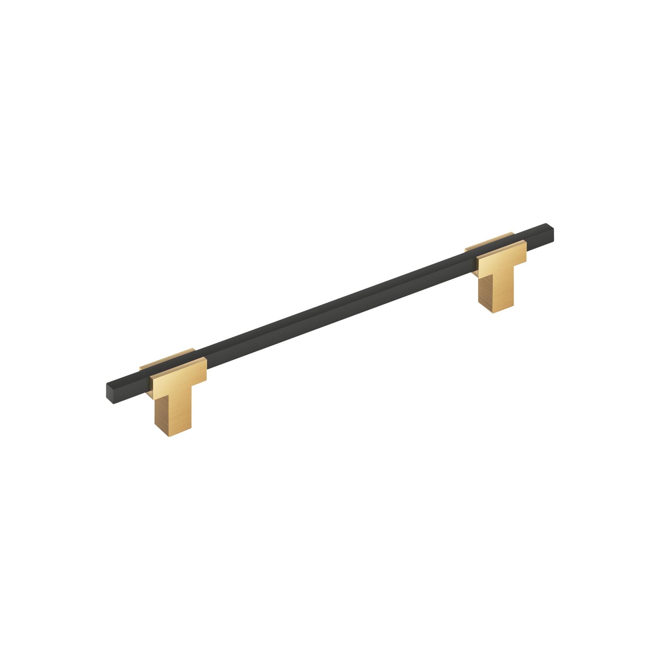 Amerock Urbanite 7-9/16 inch (192mm) Center-to-Center Champagne Bronze/Matte Black Cabinet Pull