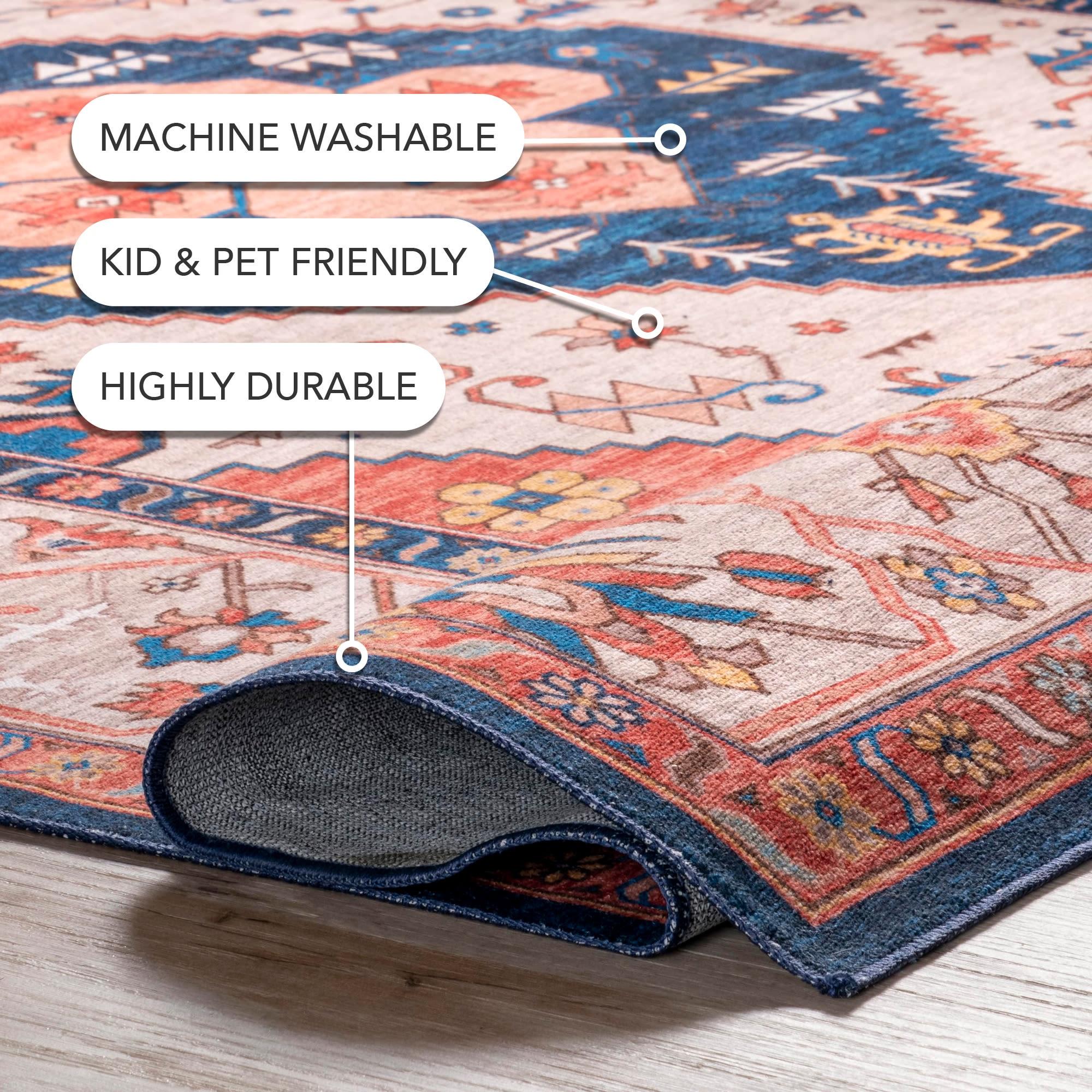 Nuloom Carolyn Pet Friendly Machine Washable Motif Area Rug, 3' x 5', Rust