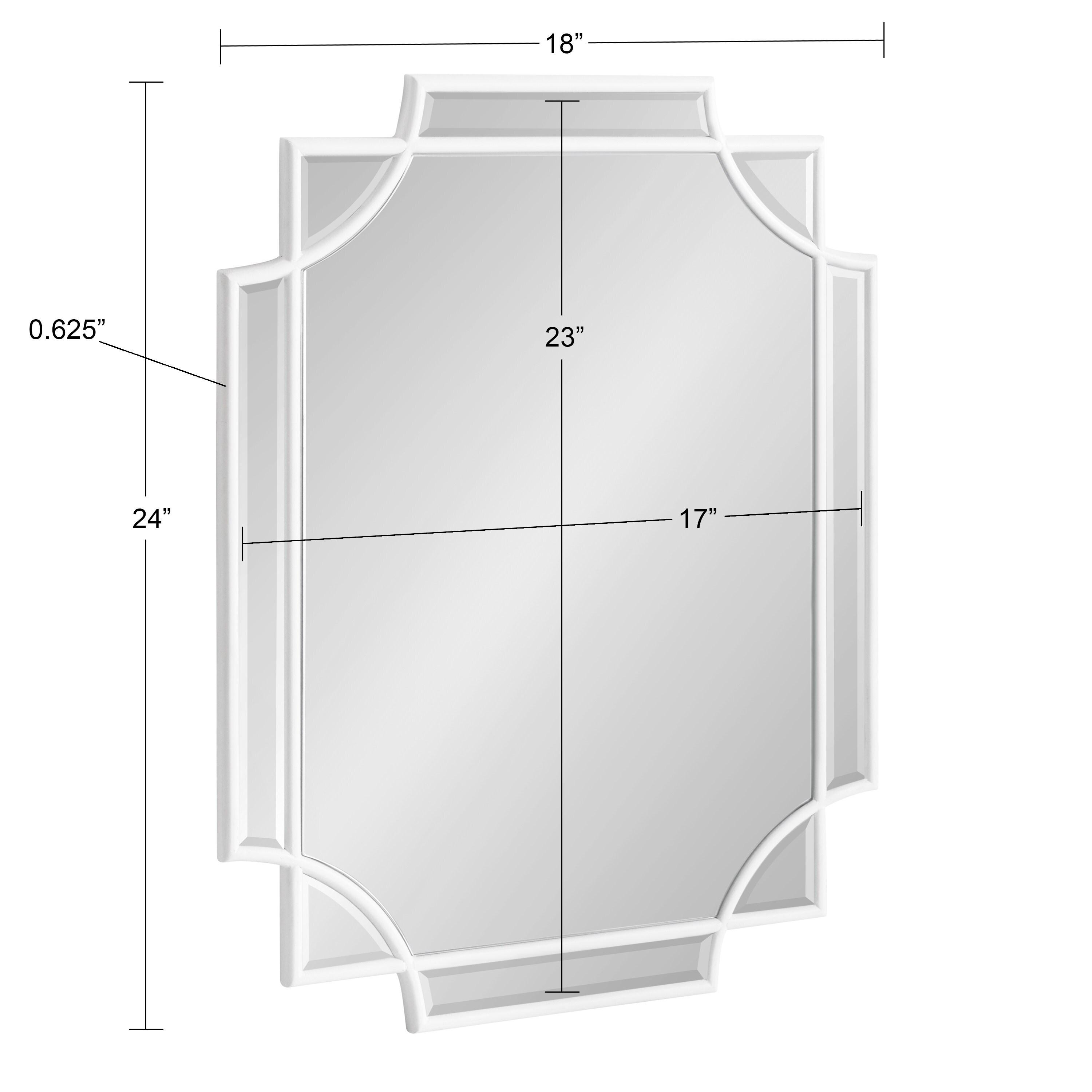 Kate & Laurel All Things Decor 18"x24" Minuette Scallop Wall Mirror White: Modern Rectangle, No Assembly Required