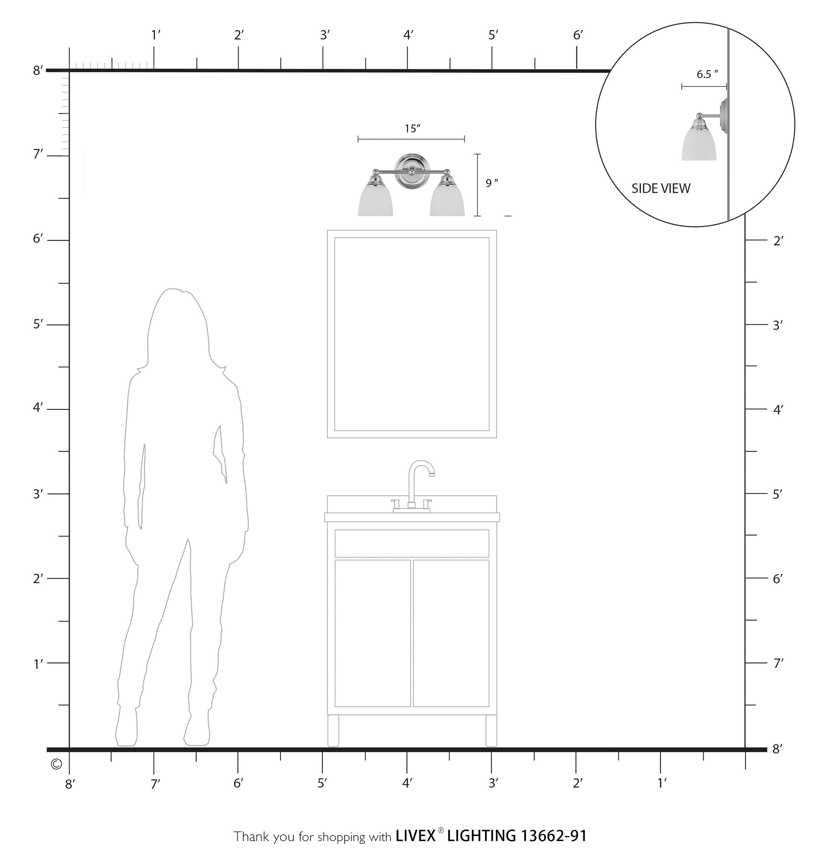 Livex Lighting Somerville 2 - Light Vanity in  Brushed Nickel