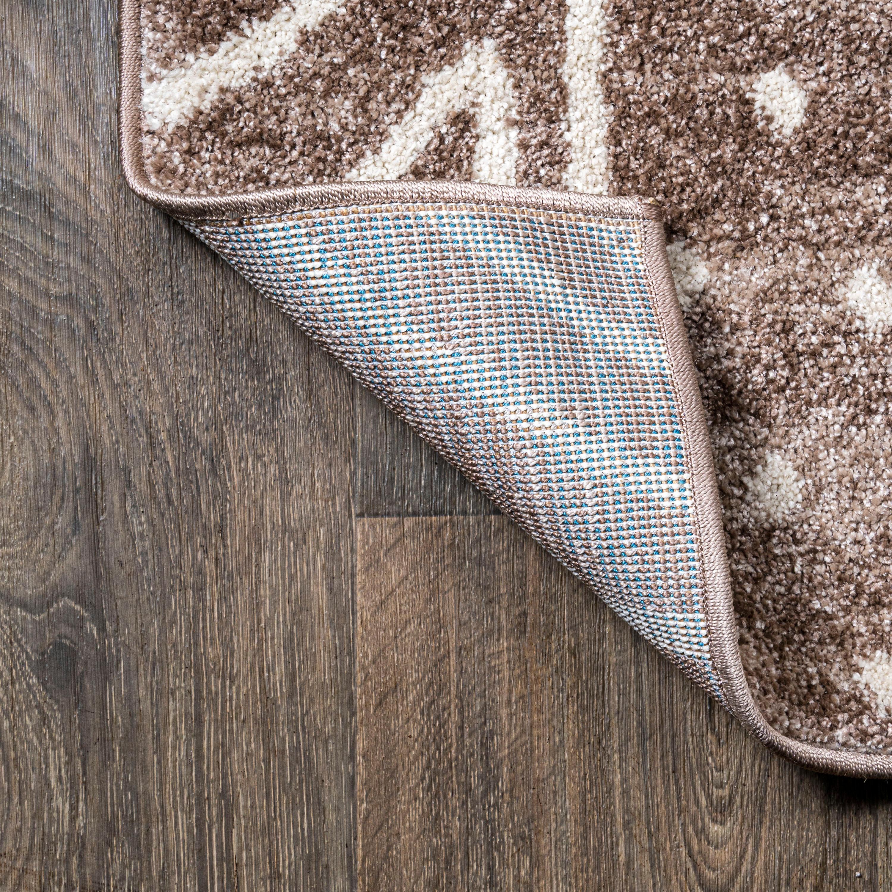 2'x 8' Amanar Geometric Runner Rug, Brown/Ivory - JONATHAN Y