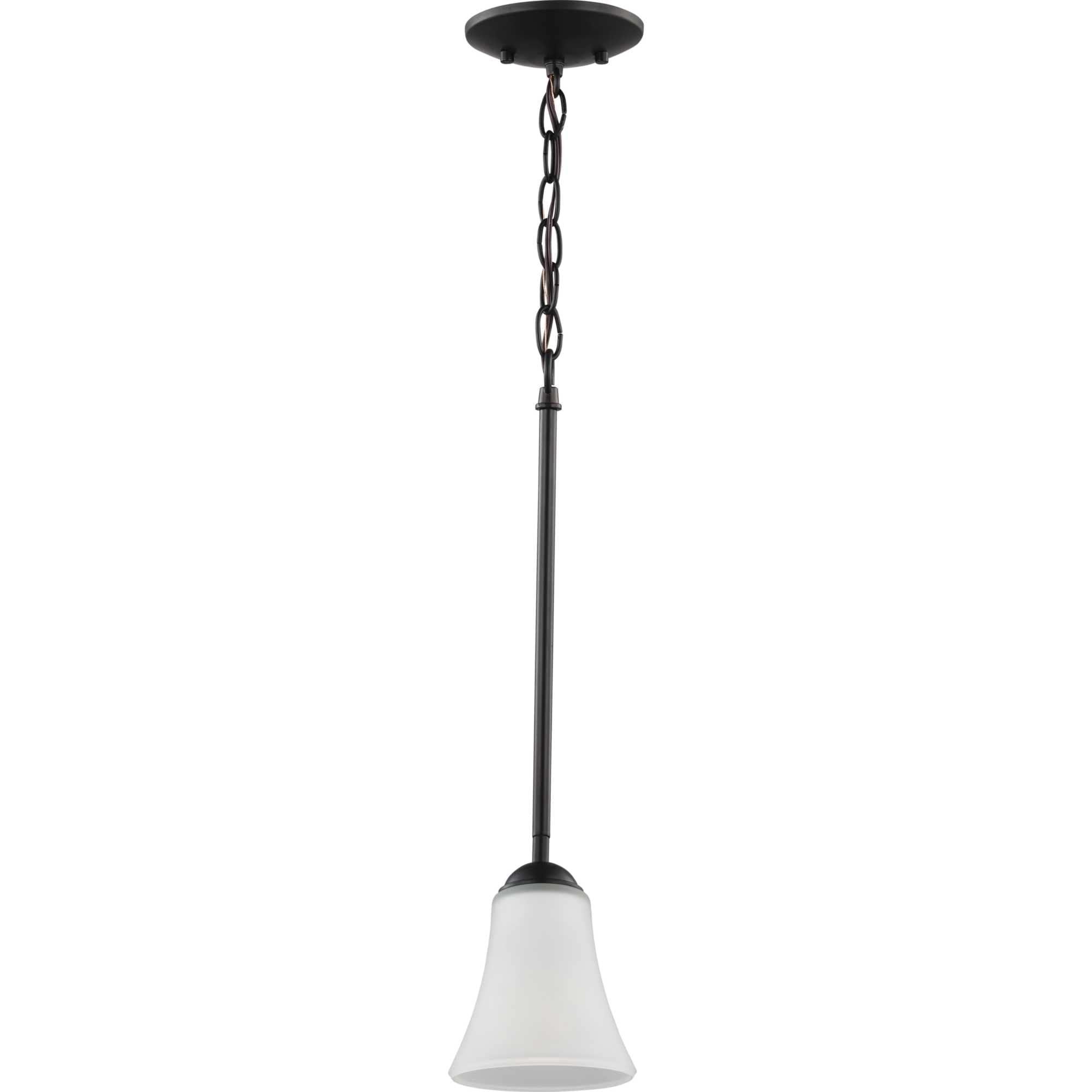 Progress Lighting, Angelic, 1-Light Mini-Pendant, Antique Bronze, Etched Glass Shade