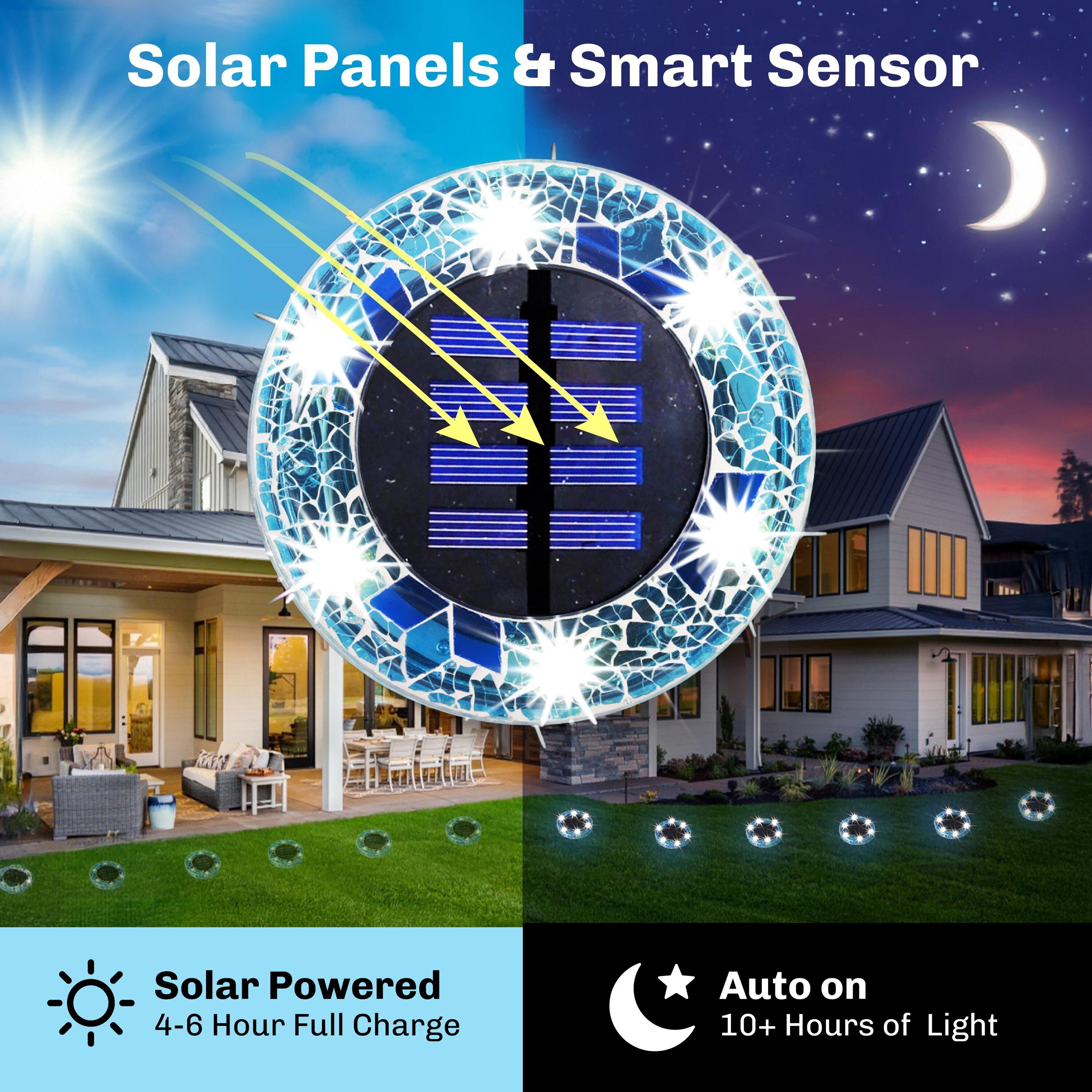Black Low Voltage Solar Powered Integrated LED Glass Pack (Set of 4)