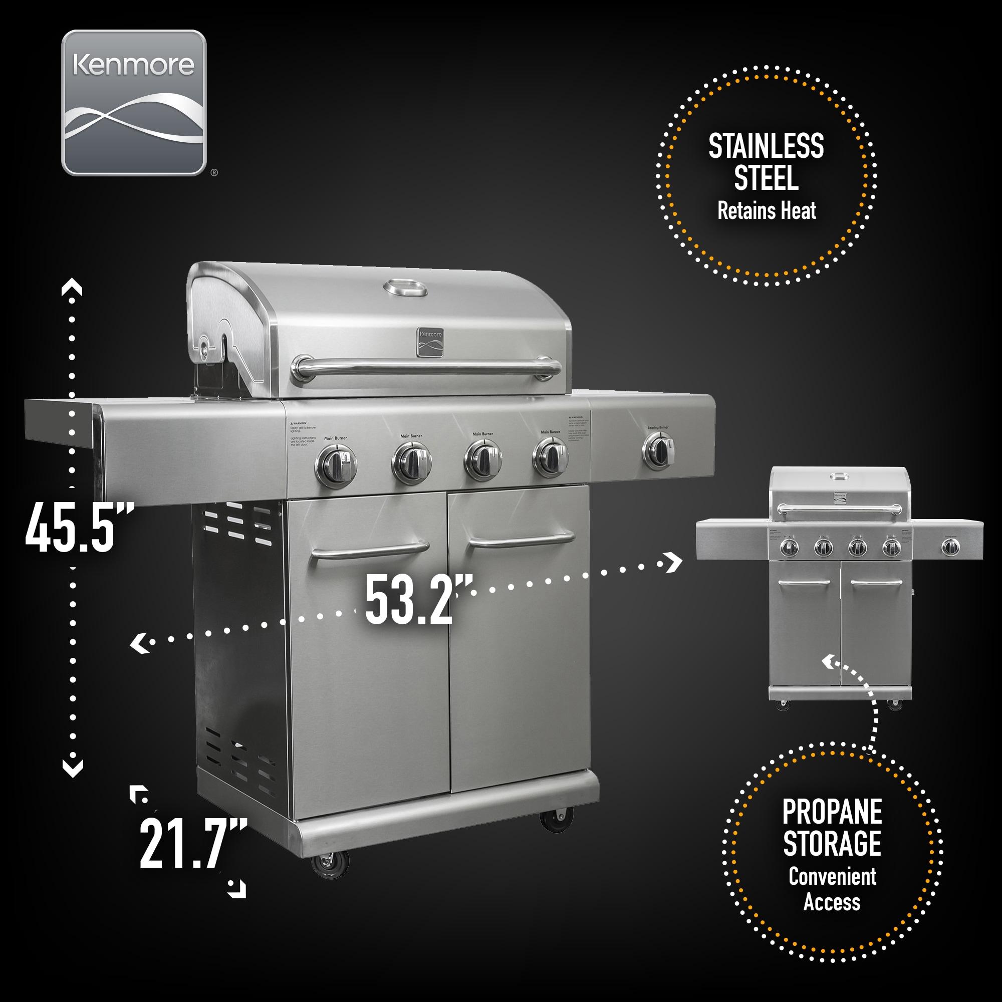 Kenmore 4 - Burner Free Standing Liquid Propane 52000 BTU Gas Grill with Cabinet