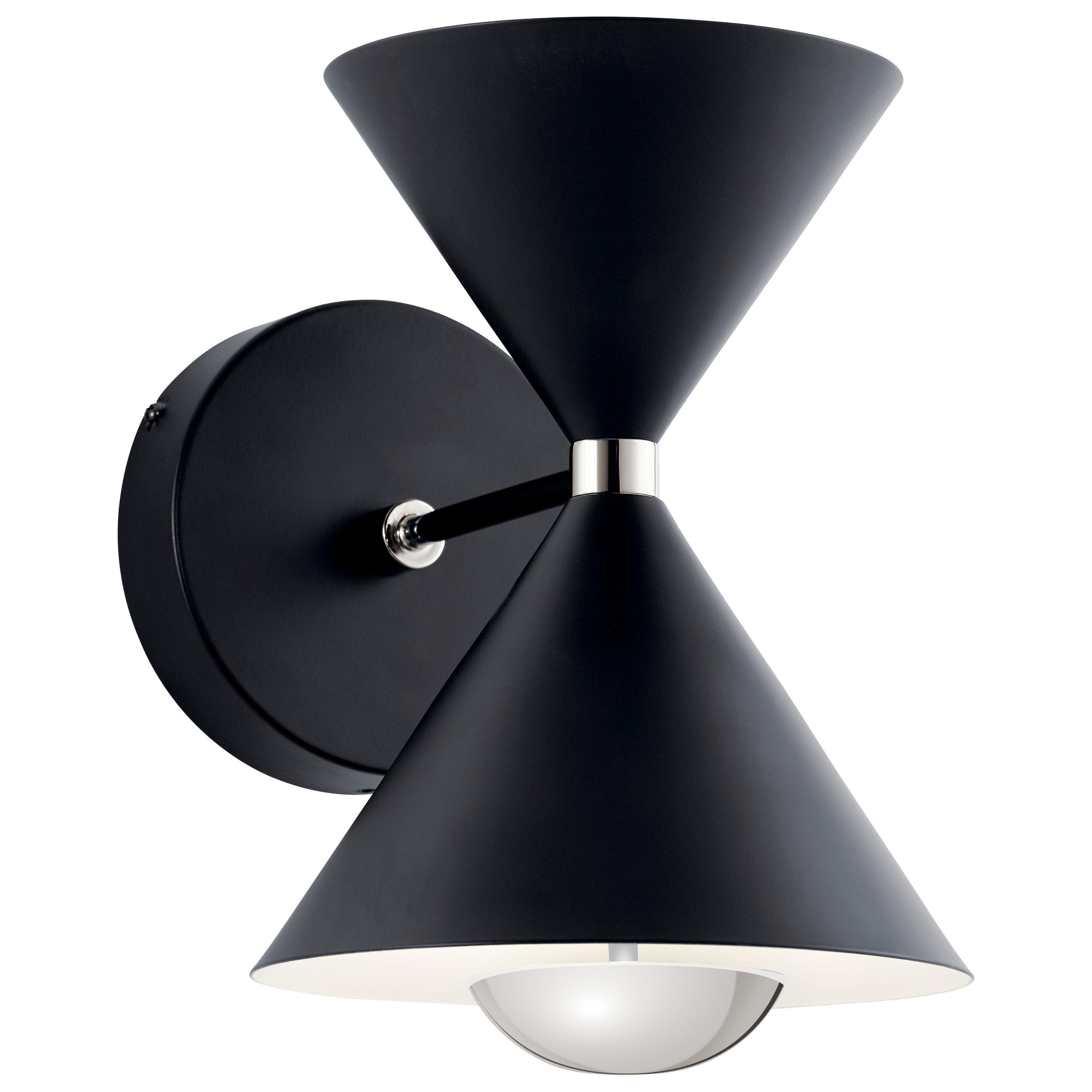 Matte Black Dimmable LED Wall Sconce with Clear Shade