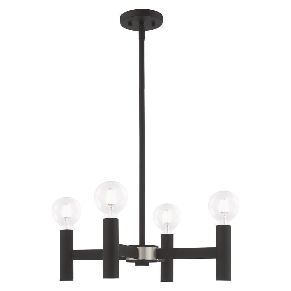 Livex Lighting Copenhagen 4 - Light Chandelier in  Black