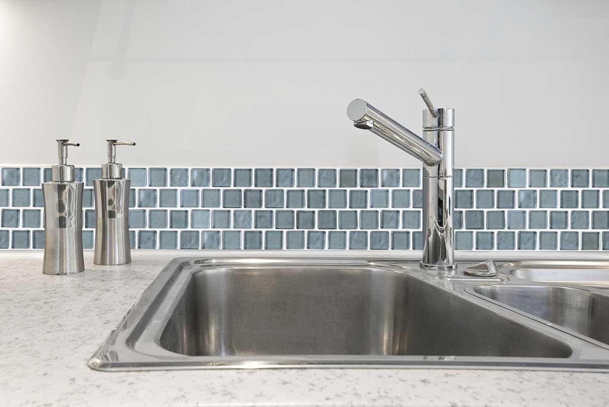 Abolos Landscape 1 in. x 1 in. Translucent Glass Plastic Face Mounted Brick Mosaic Designer Pool Tile