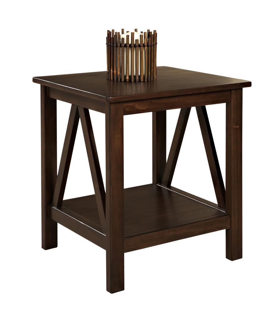 20" Titian Transitional End Table Brown - Linon