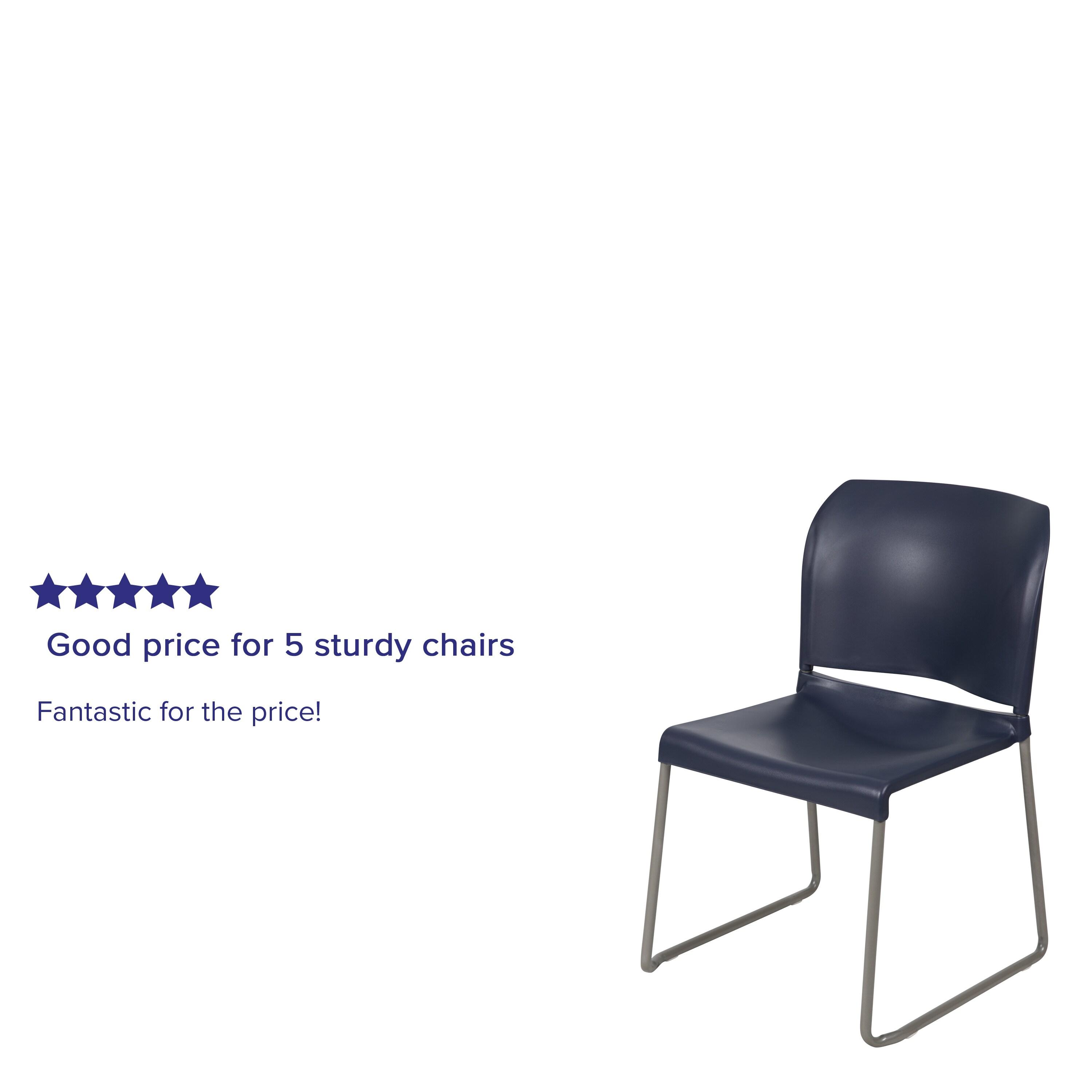 Flash Furniture Brielle Contoured Sled Base Stackable Waiting Room Chairs (Set of 5)