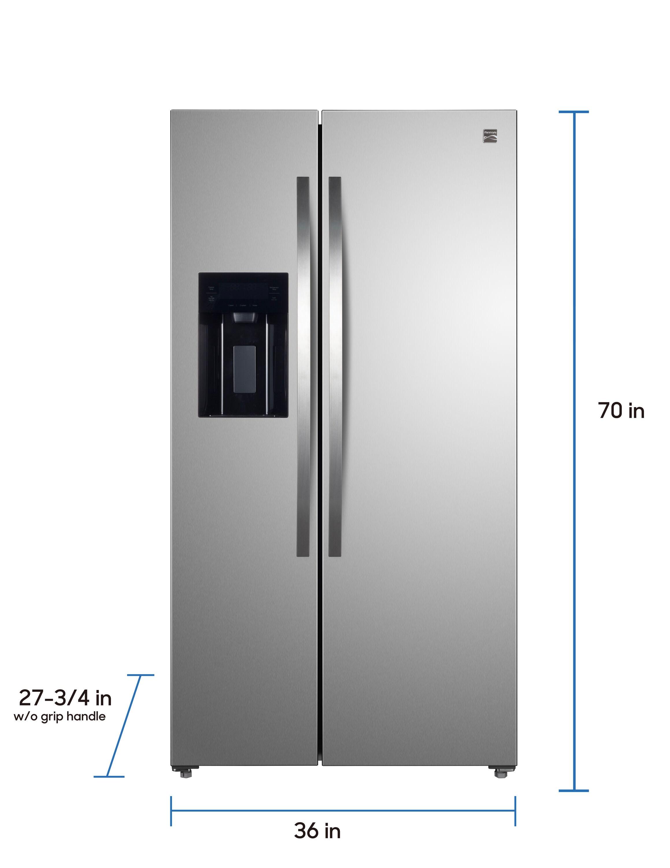 Kenmore 20 Cu. ft. 36-inch Depth Side-by-Side ENERGY STAR® Refrigerator/Freezer, Stainless Steel