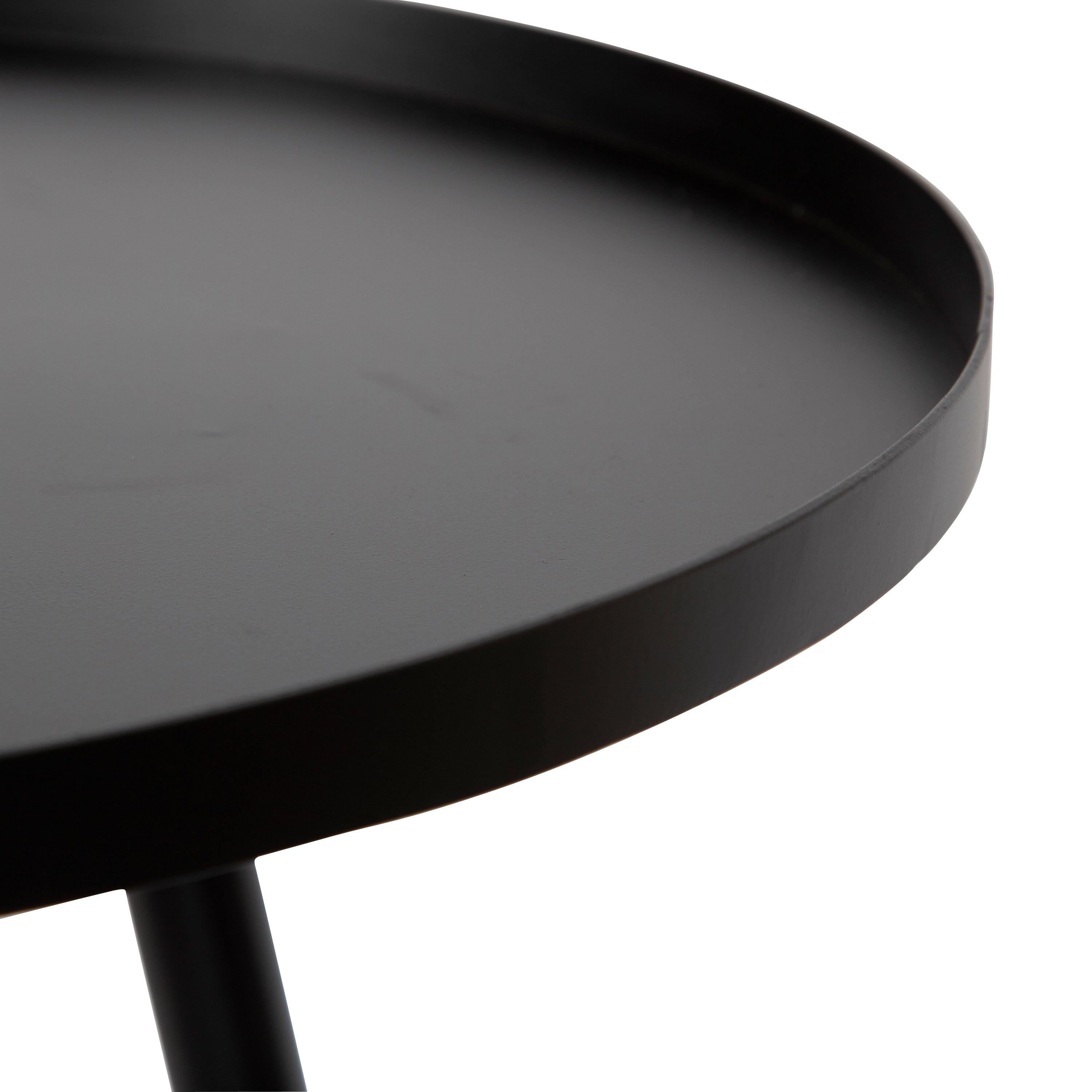 Kate and Laurel Duvall Round Metal Side Table, 20x20x20.5, Black