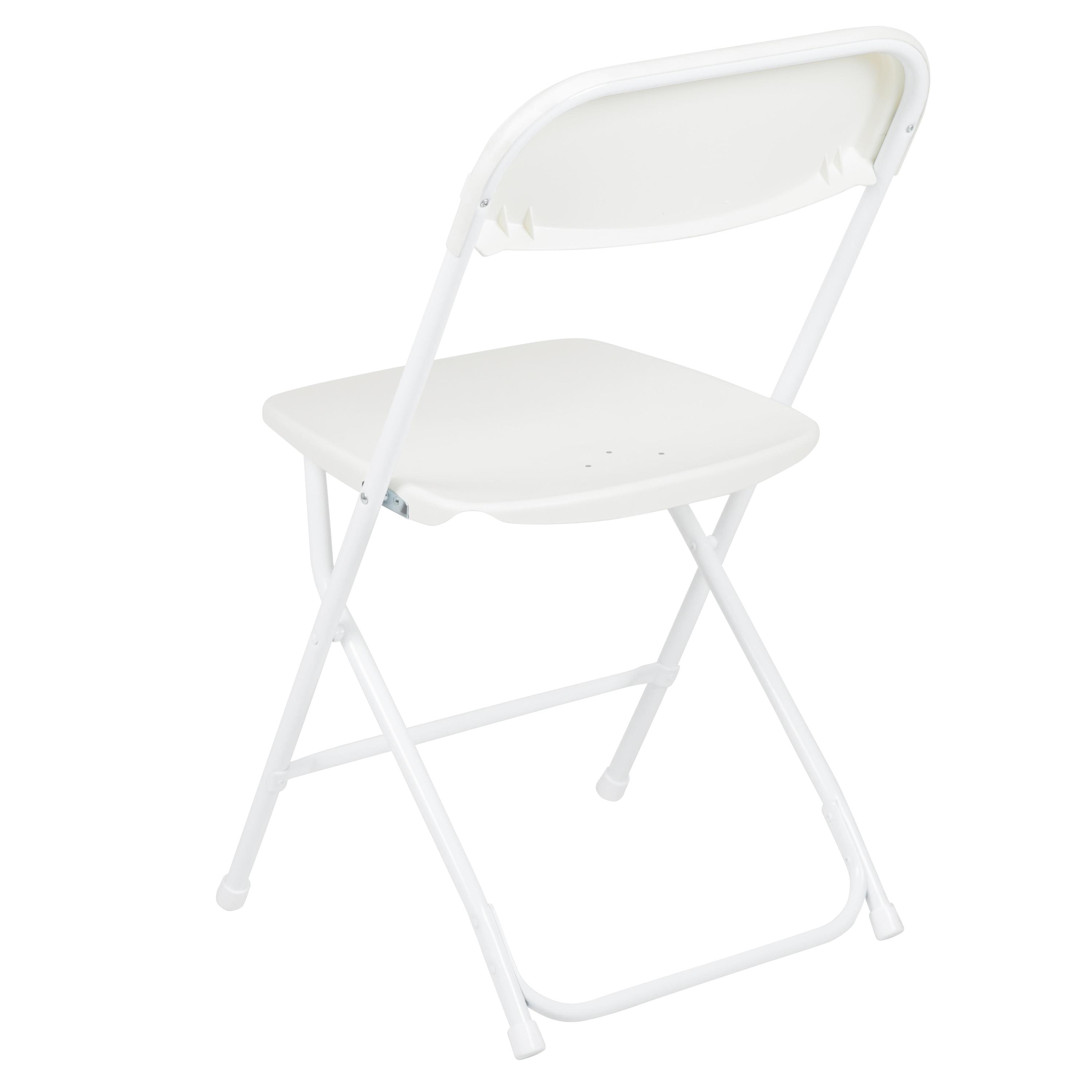 Flash Furniture Hercules Series Plastic Folding Chair White - 2 Pack 650LB Weight Capacity Comfortable Event Chair-Lightweight Folding Chair