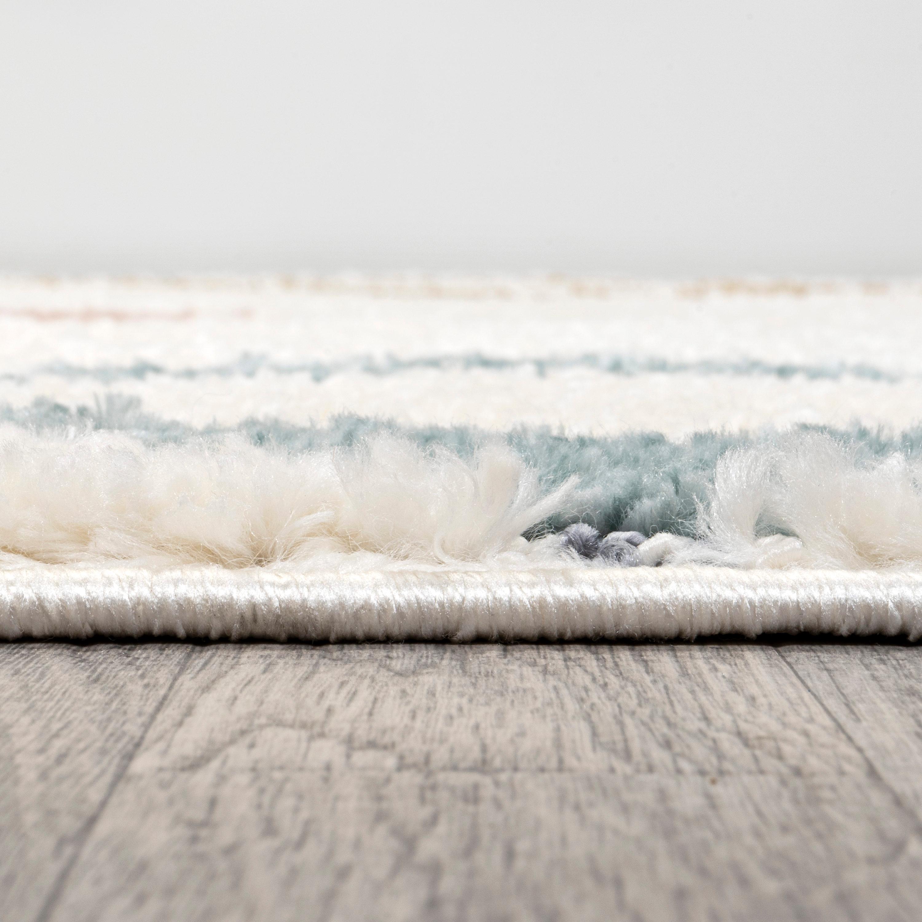 5' x 8' Amira Diamond High-Low Area Rug, Multi/Cream - JONATHAN Y