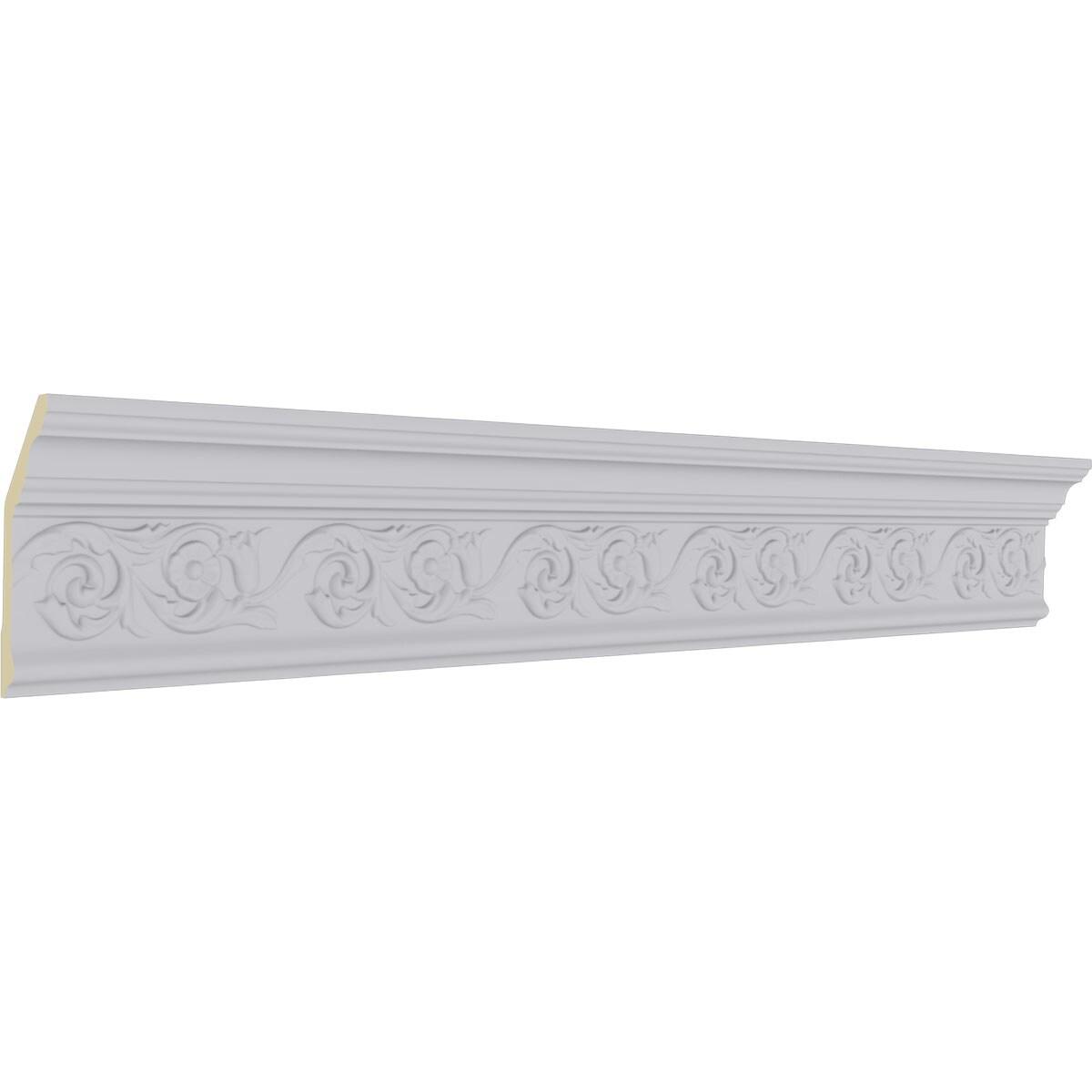 5 5/8"H x 2 1/4"P x 6"F x 94 1/2"L Floral Crown Moulding