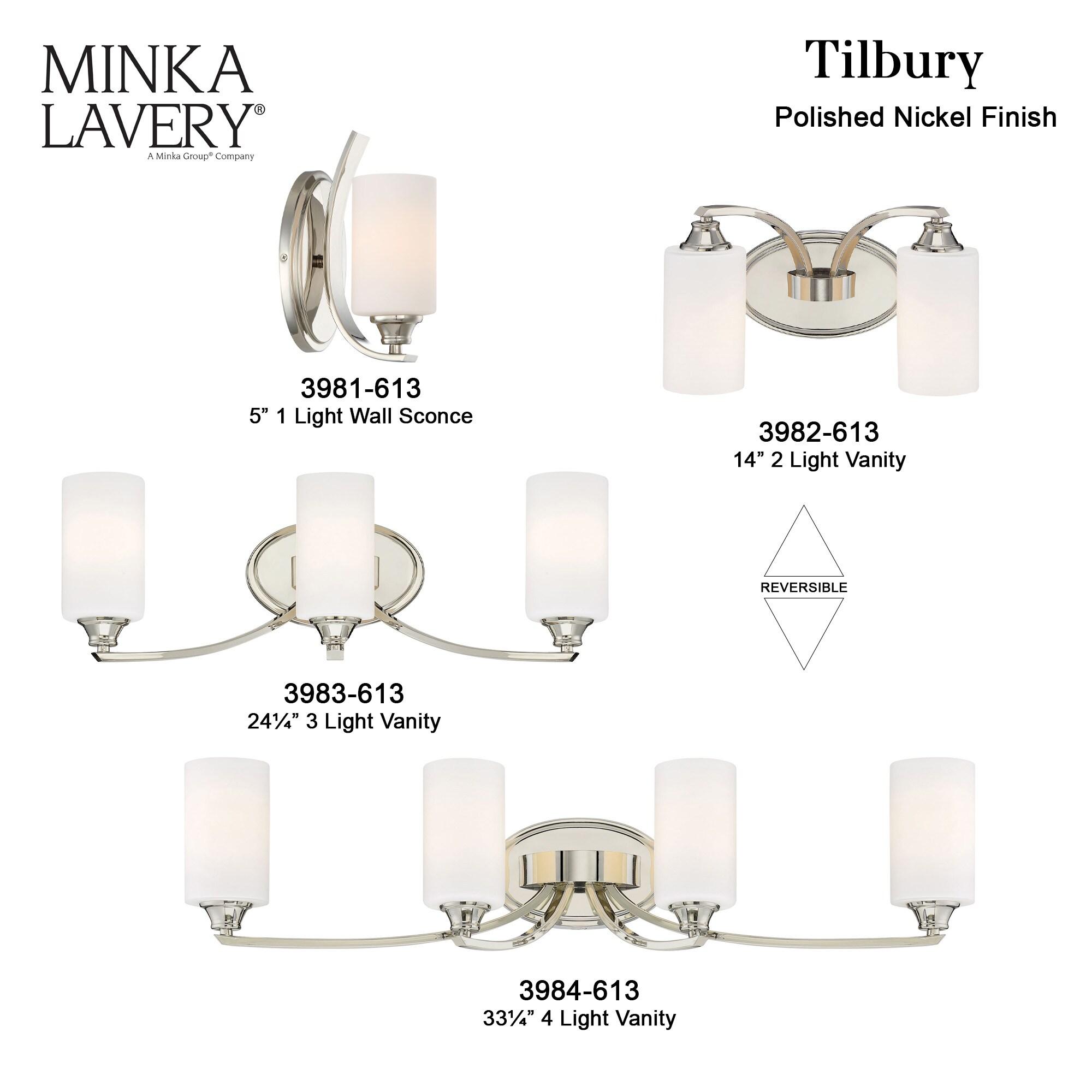 Minka Lavery Modern Wall Light Polished Nickel Hardwired 24 1/4" 3-Light Fixture Etched Opal Glass for Bathroom Vanity Living Room