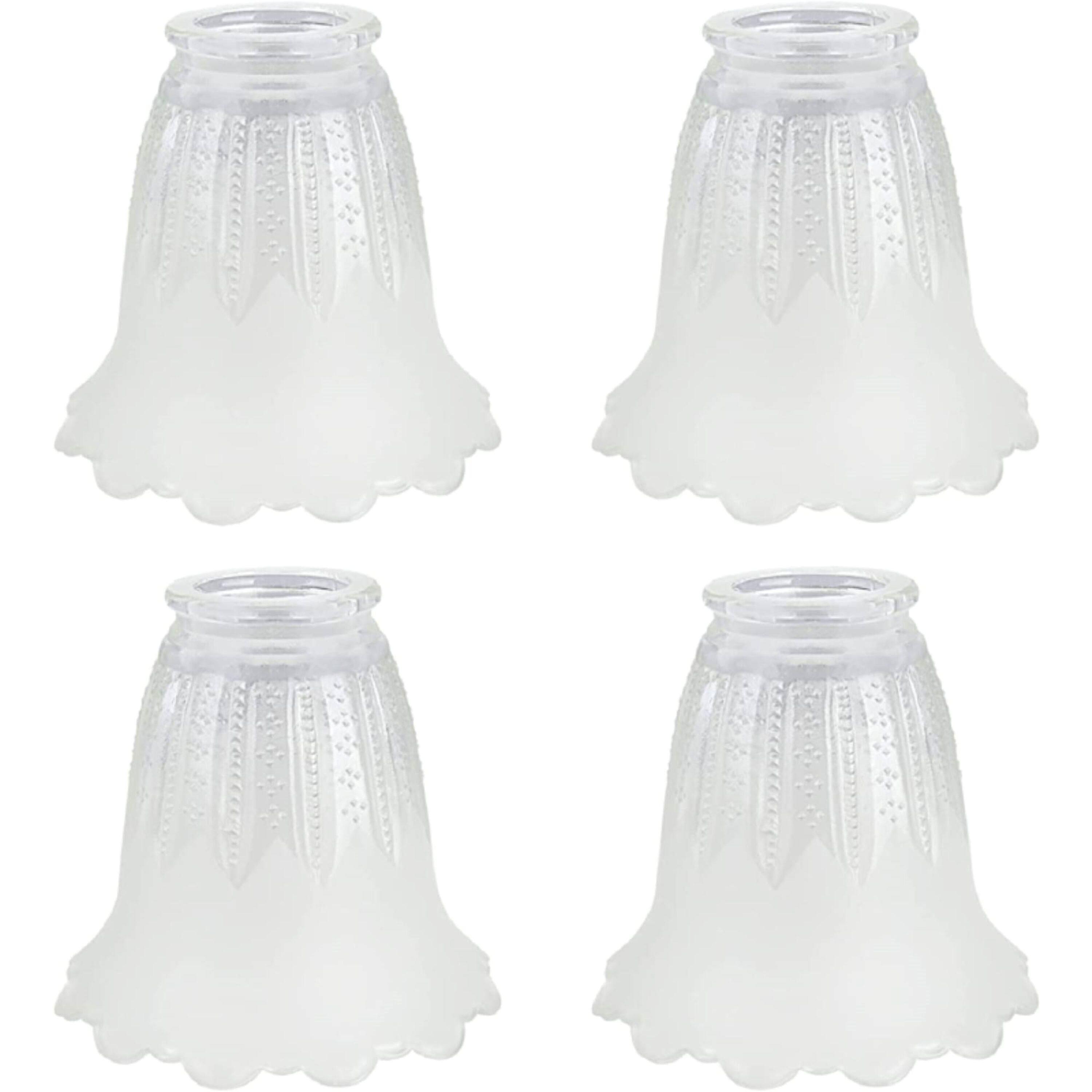 Aspen Creative 23078-4 Clear & Frosted Transitional Style Replacement Glass Shade, 2-1/8" Fitter Size, 4-1/2" high x 5" diameter, 4 Pack