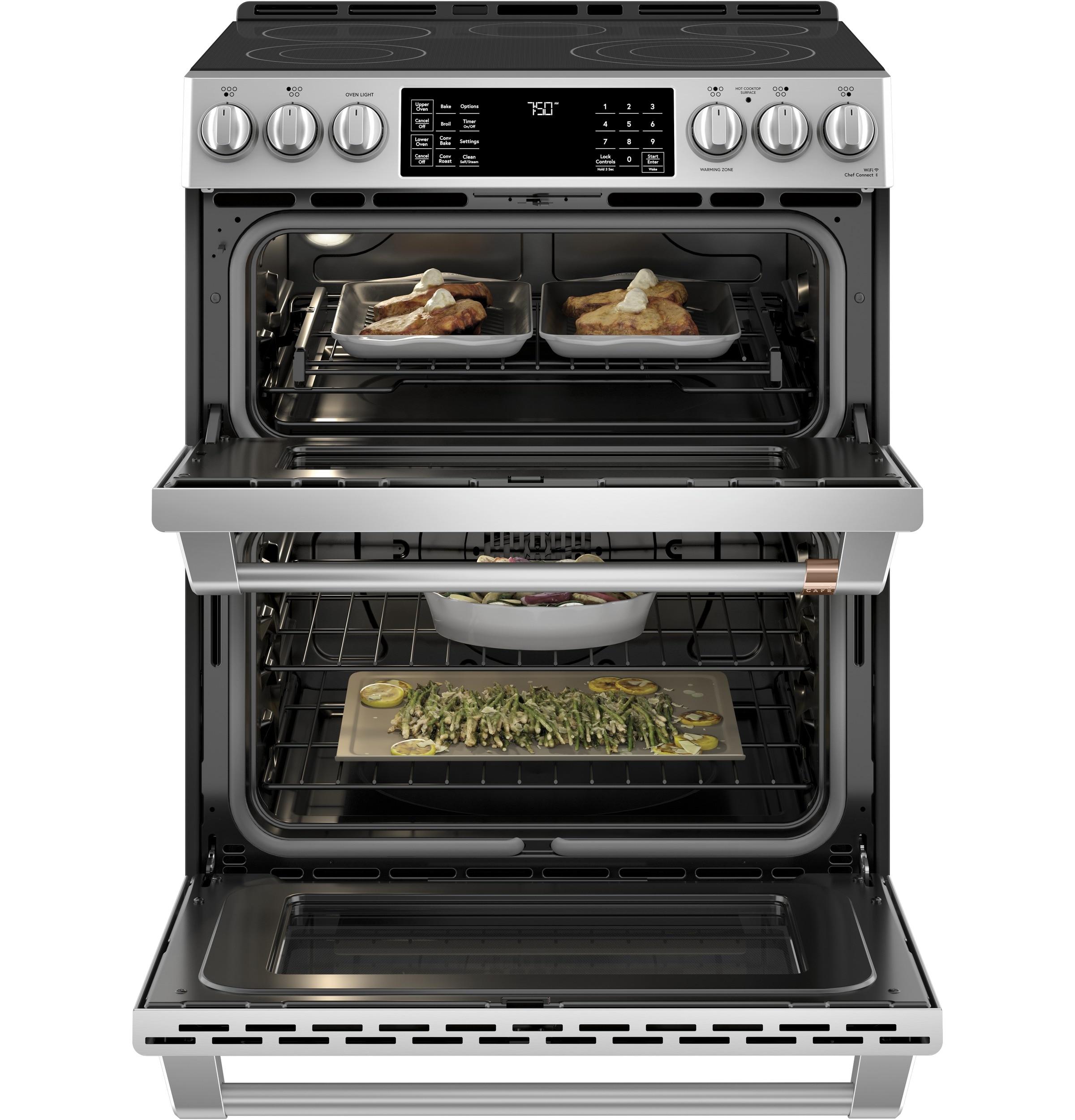 Café Café 30" 6.7 cu. ft. Smart Slide-in Electric Range with Convection and Radiant Cooktop CES750P2MS1