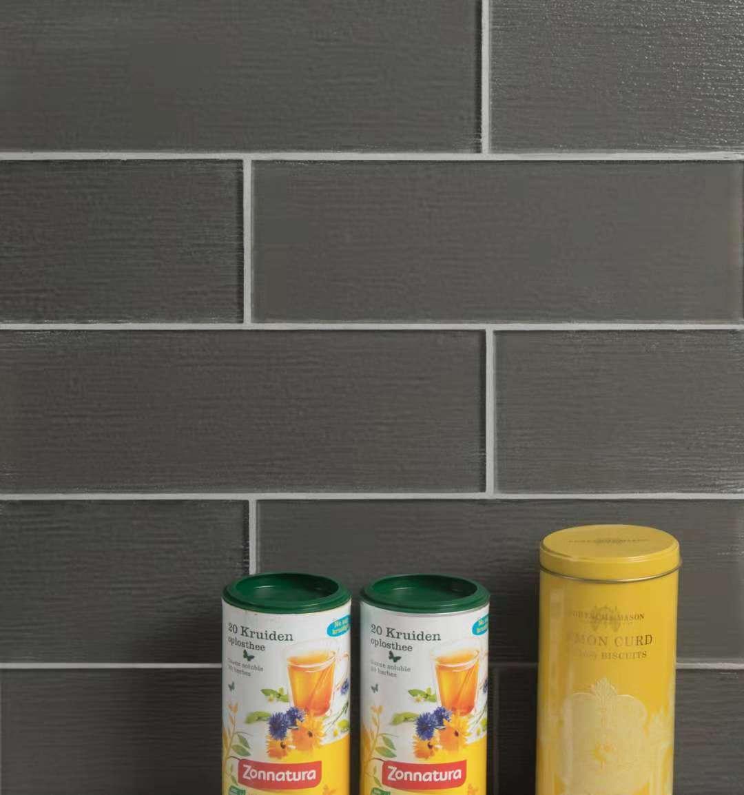 Premium Textured 4" x 12" Straight Edge Glass Subway Tile