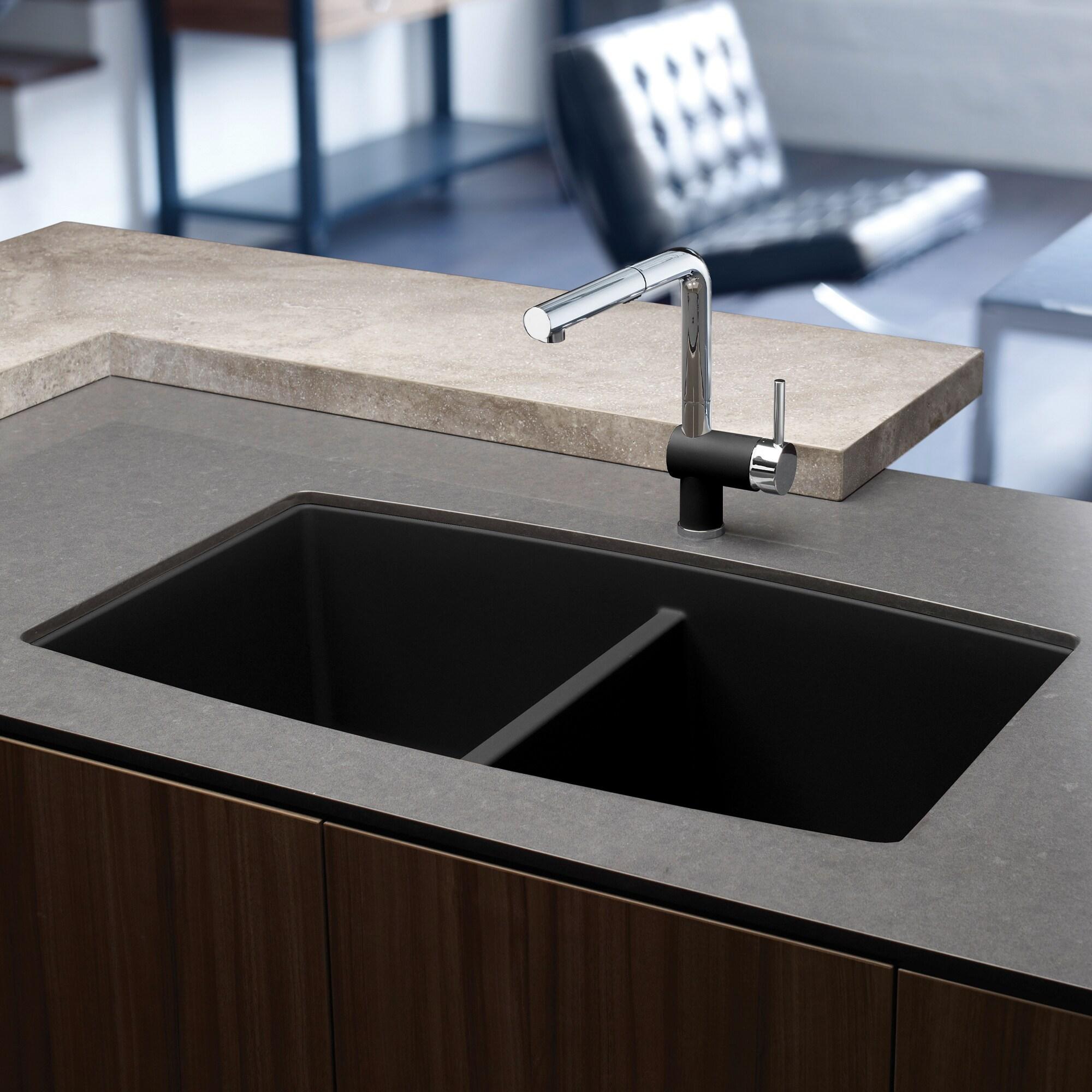 Performa SILGRANIT 33" L x 19" W Double Bowl Undermount Kitchen Sink