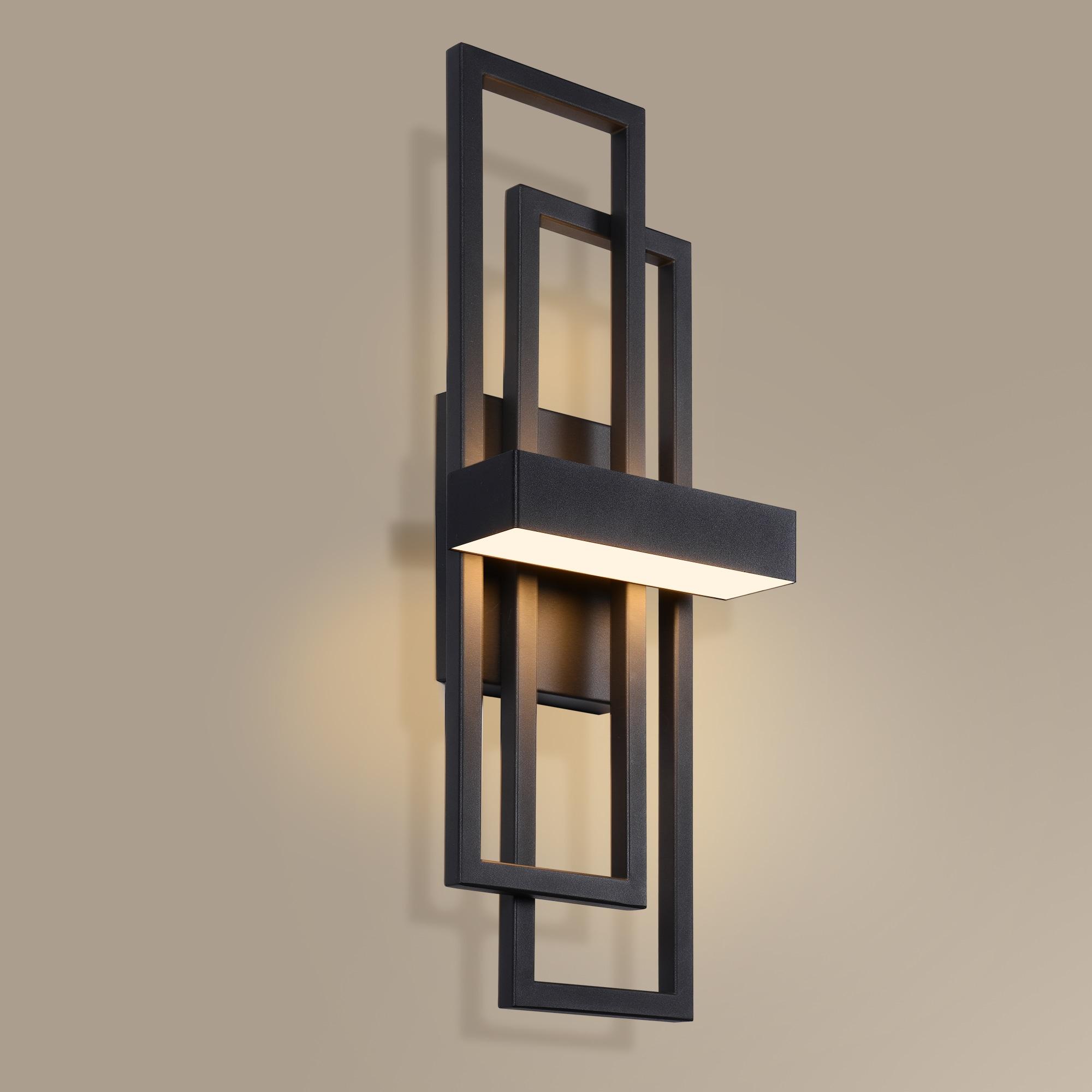 LamQee Wall Sconces 20-in H Brushed Black Hardwired Integrated LED Outdoor Wall Light