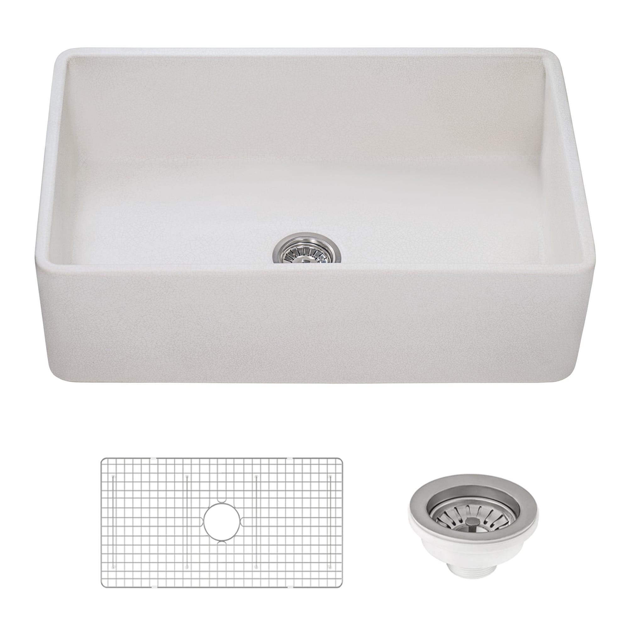 Ruvati 33 inch Fireclay Farmhouse Apron-Front Kitchen Sink Reversible