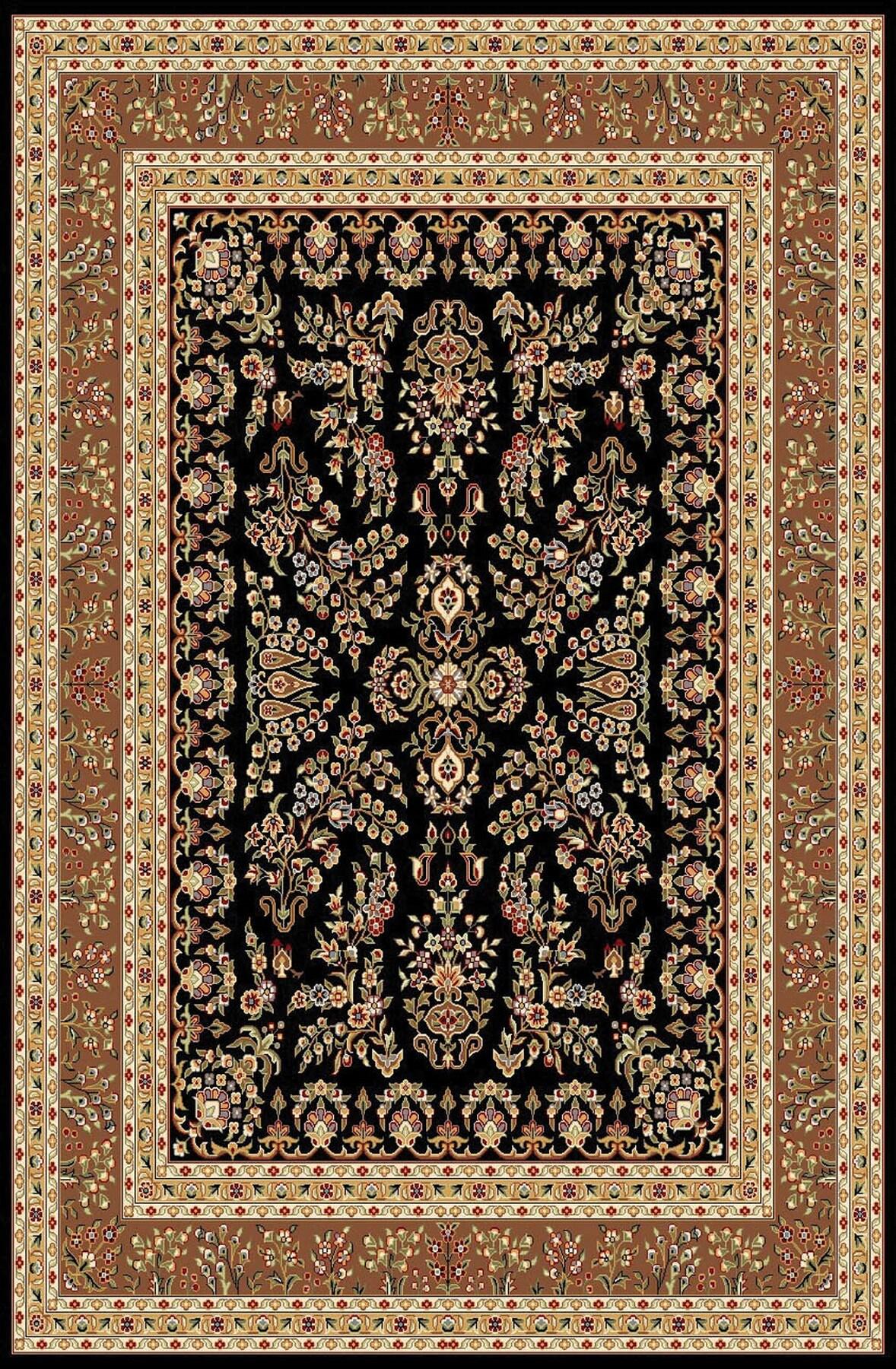 Lyndhurst LNH331 Power Loomed Area Rug - Black/Tan - 8'x11' - Safavieh.