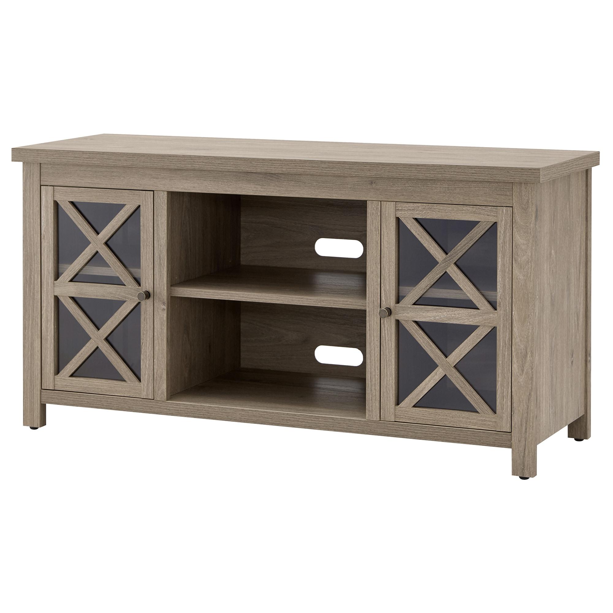 Evelyn&Zoe Colton Rectangular TV Stand for TV's up to 55", Antiqued Gray Oak