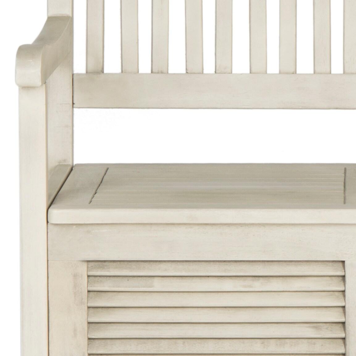 Brisbane Bench - Outdoor - PAT7017 - Distressed/White - Safavieh