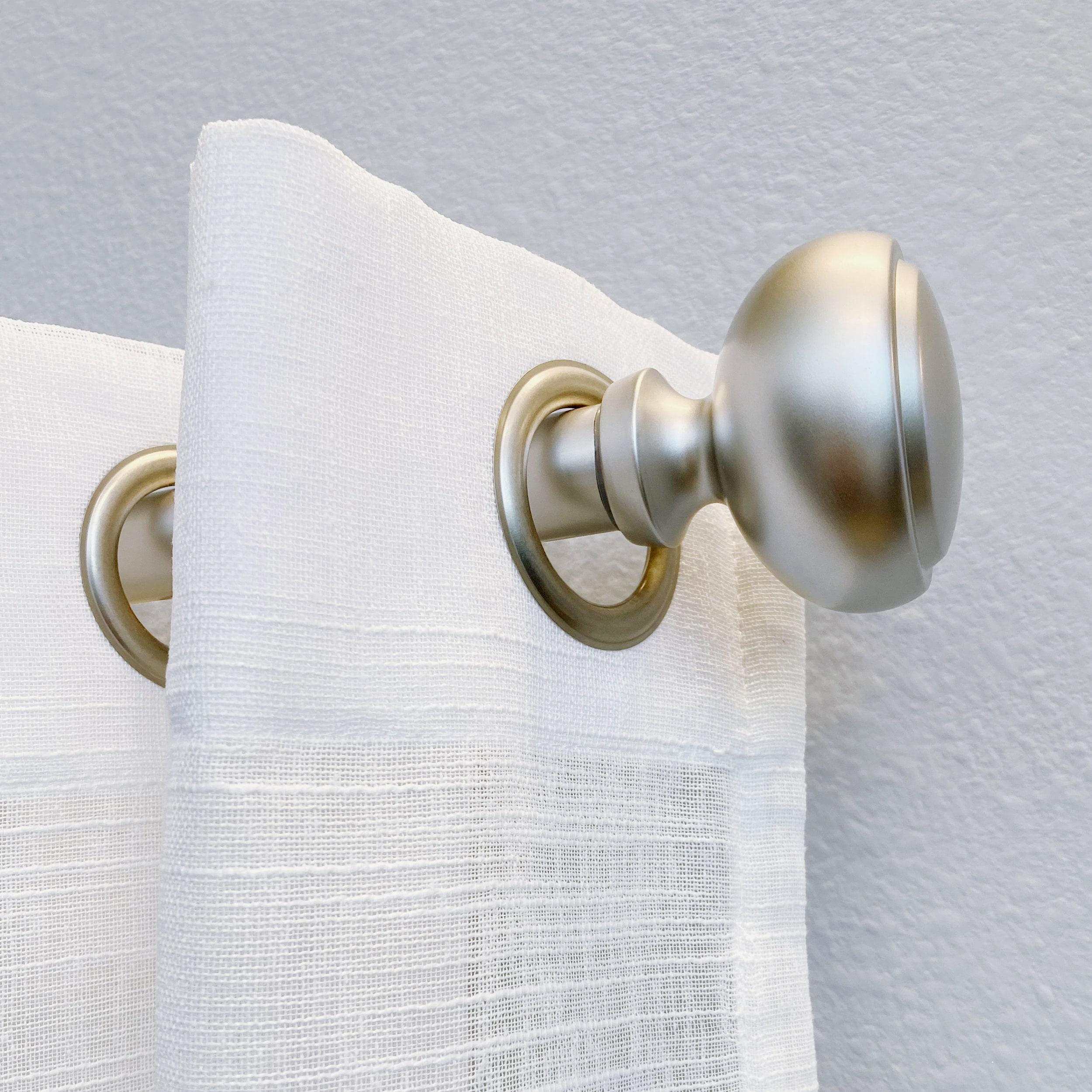 Fairbanks II 12-20 Inch Adjustable Side Curtain Rod Set Pair, 1 Inch Diameter in Nickel