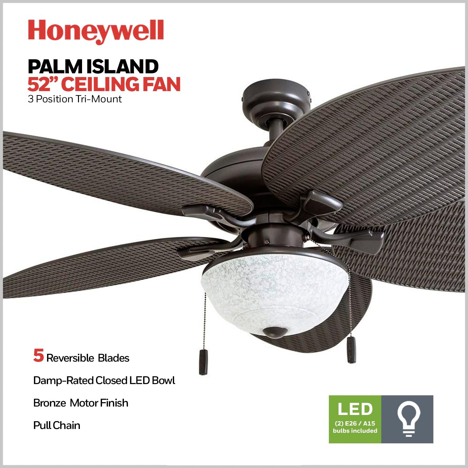 Honeywell 52" Inland Breeze 5 Blade Outdoor LED Ceiling Fan