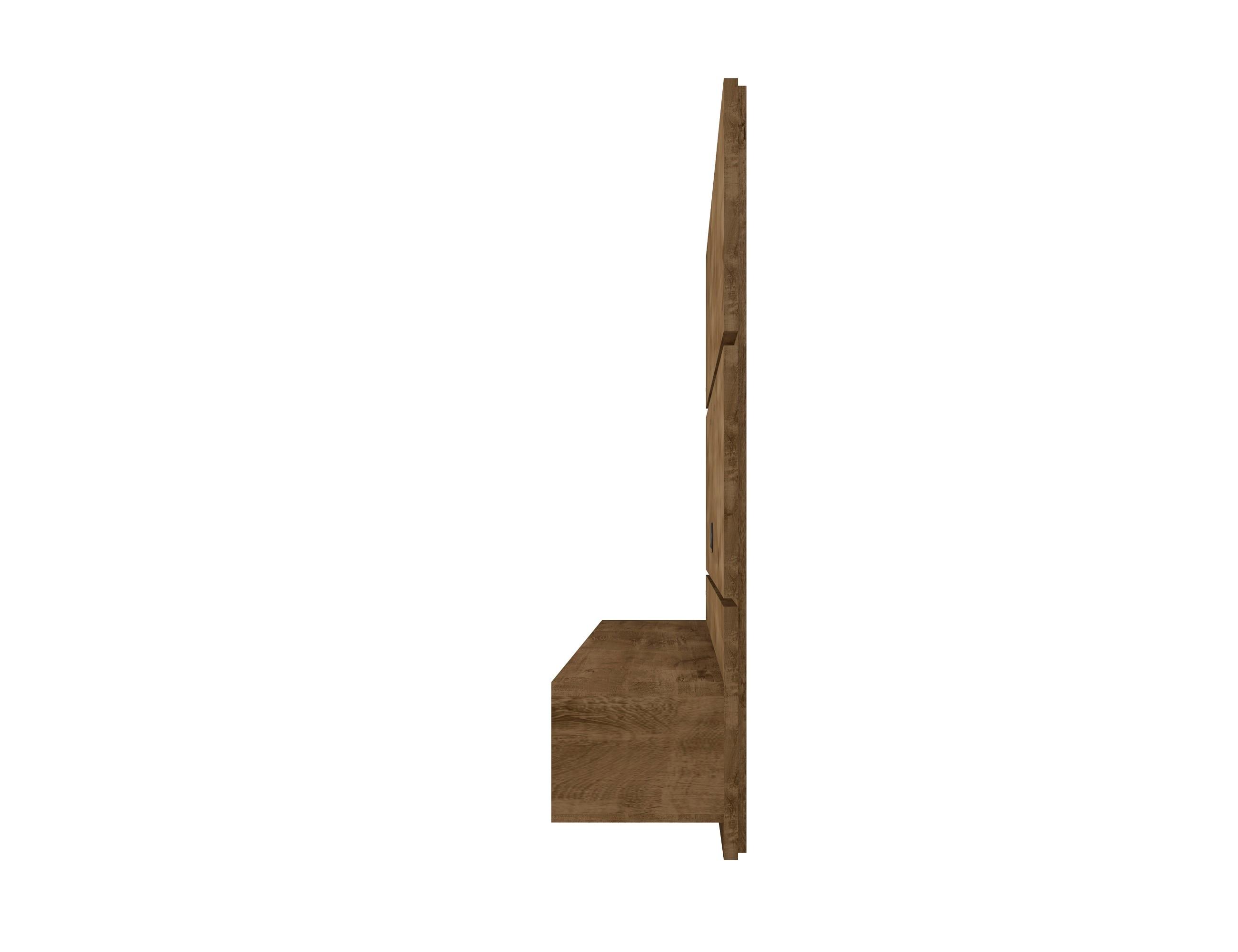 Manhattan Comfort Vernon Floating Wood Entertainment Center in Brown