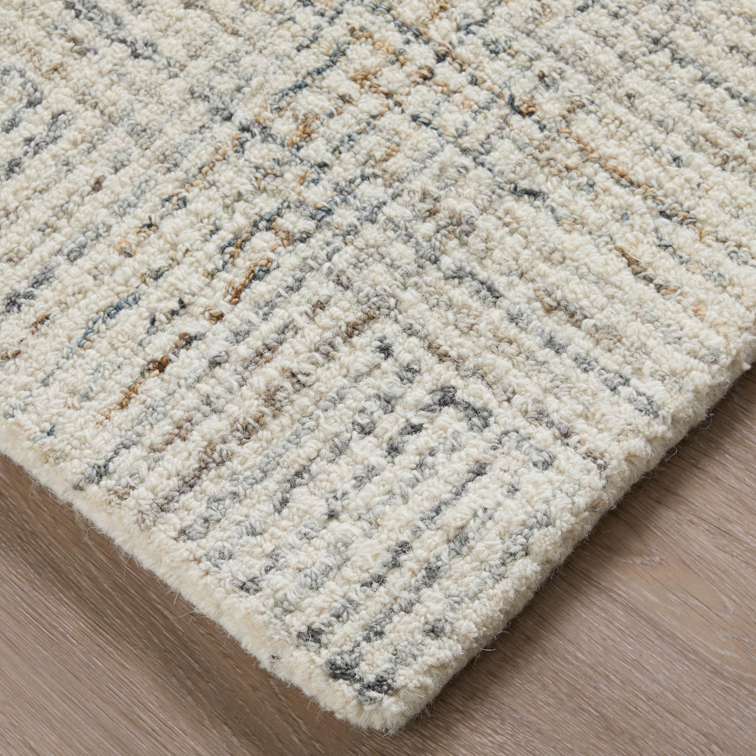 Feizy Belfort Transitional Geometric, Ivory/Gray/Tan, 2' x 3' Accent Rug Easy Care Stain Resistant Water Resistant Casual Solid Design Carpet for Living Dining Bed Room