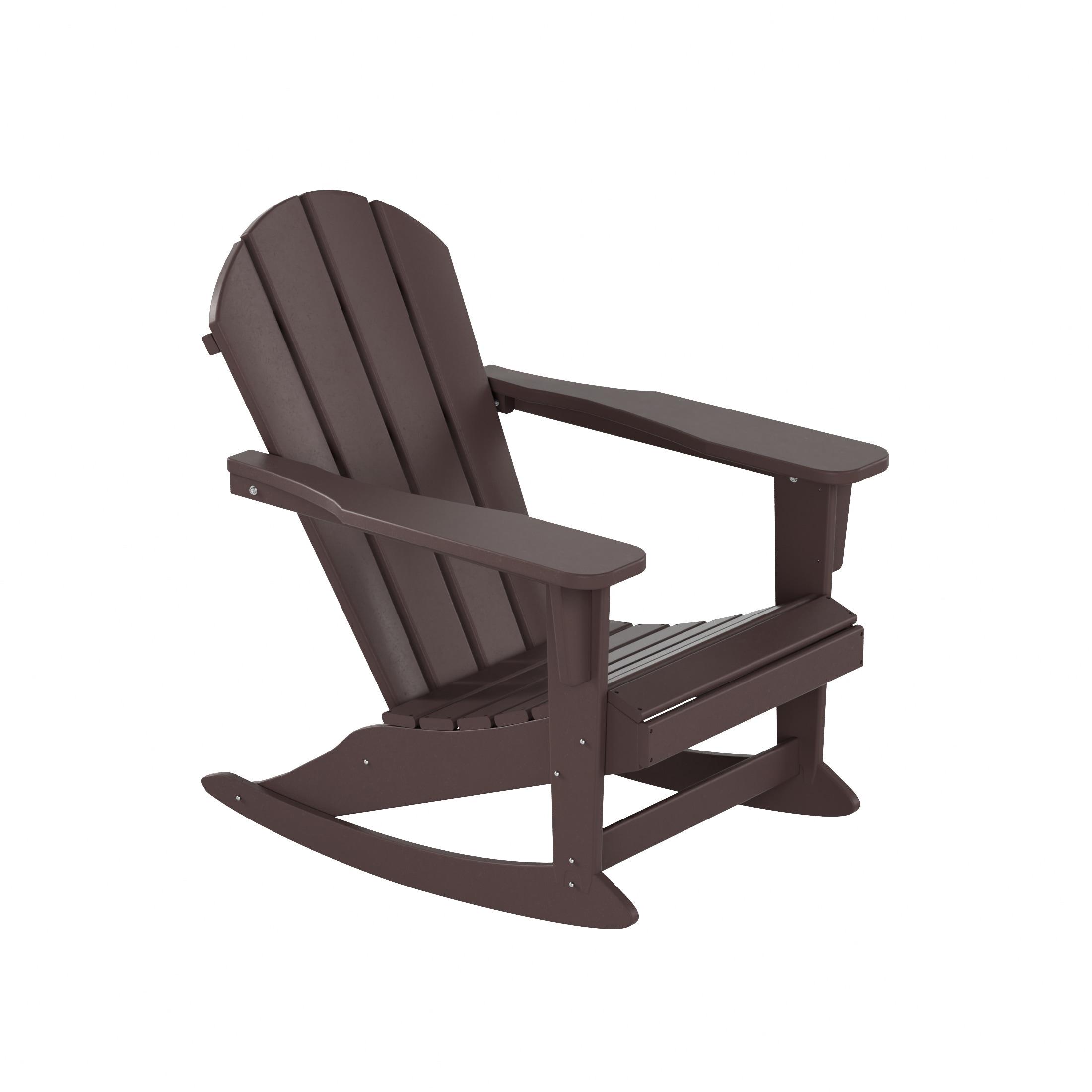 Polytrends  Laguna Hdpe All Weather Outdoor Patio Rocking Chair Dark Brown