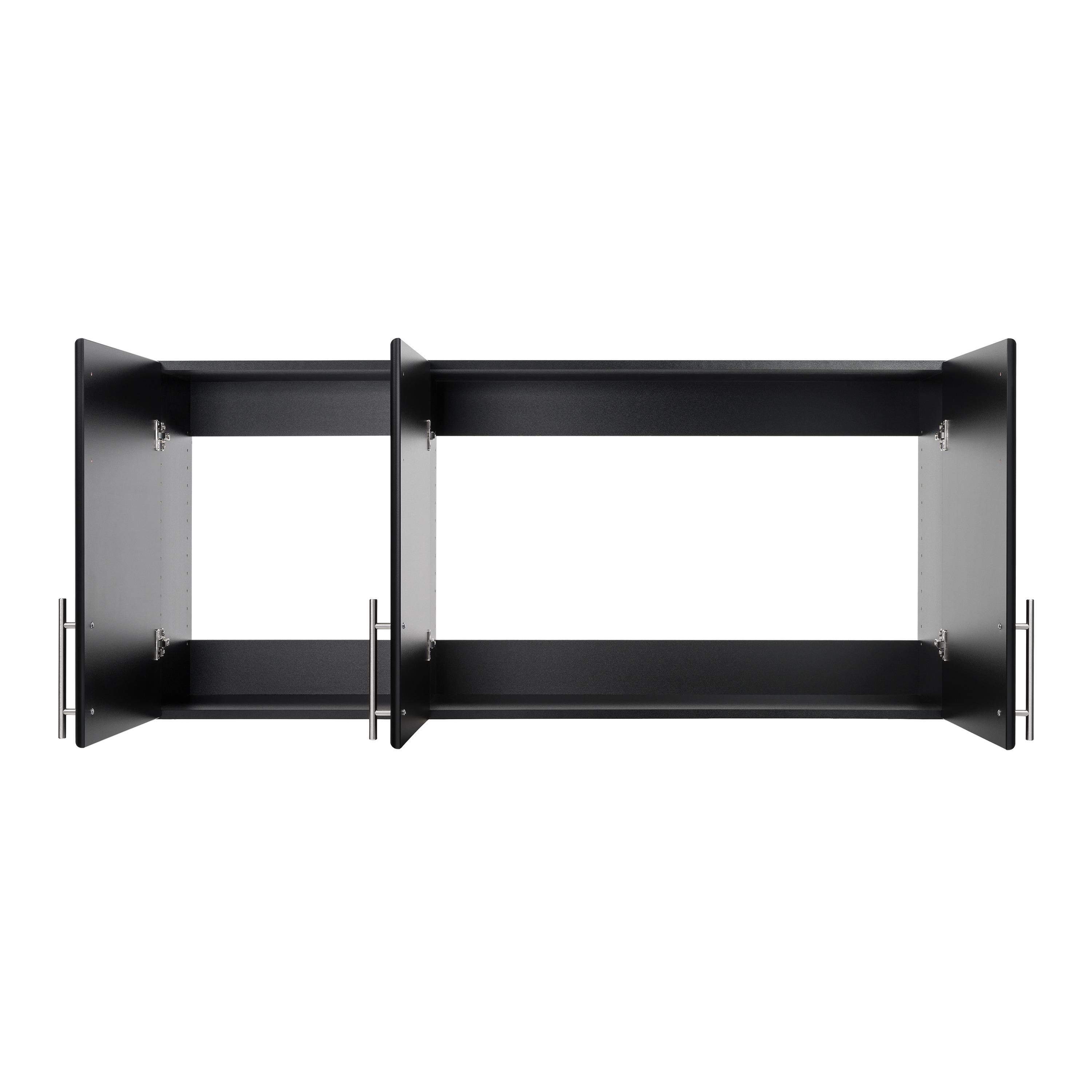 54" Elite Wall Cabinet Black - Prepac: Modern Laminated Storage, HangUps Collection, 2 Adjustable Shelves