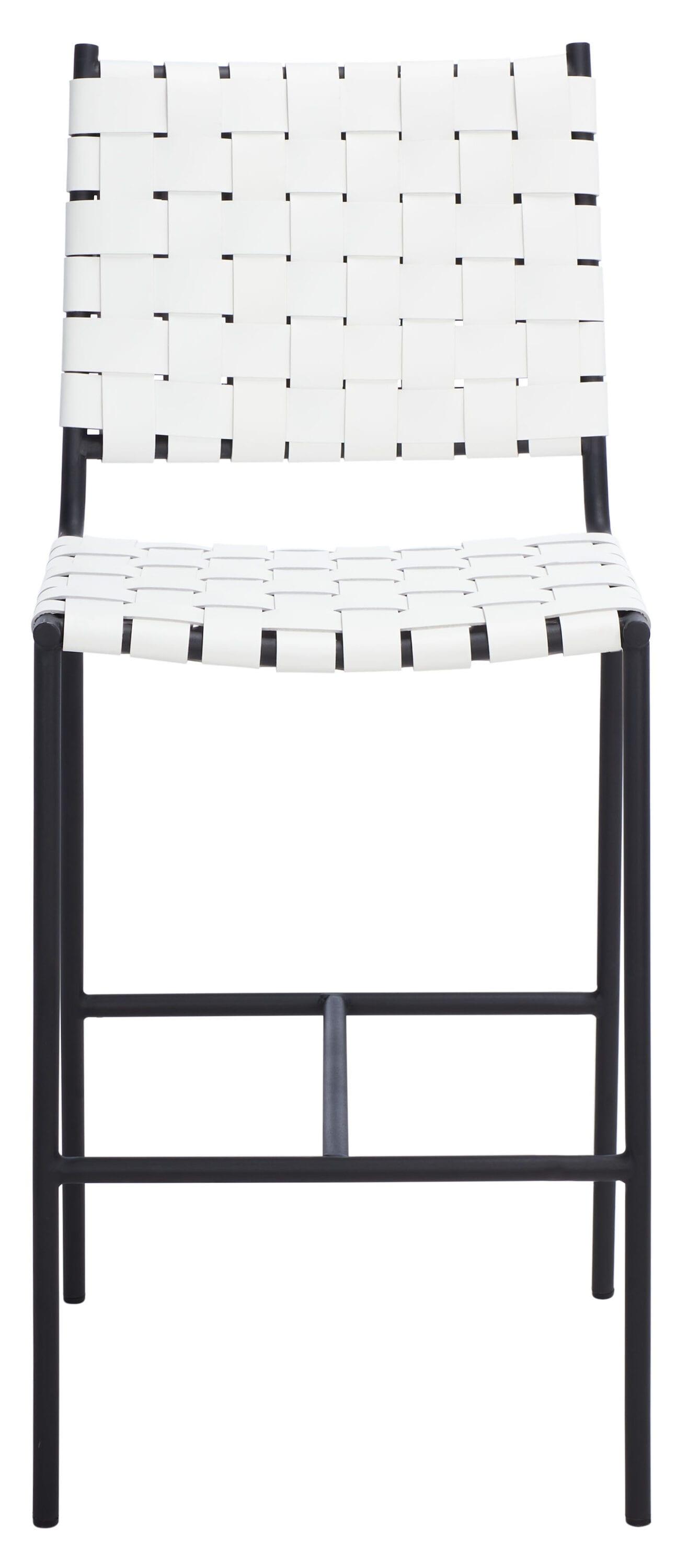 Olenna Woven Counter Stool - BST3011 - White/Black - Safavieh