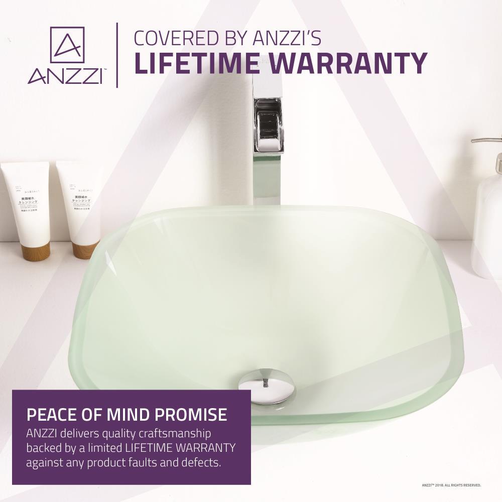 ANZZI LS-AZ8125 ANZZI Victor 16.5'' Matte Clear Tempered Glass Square Bathroom Sink