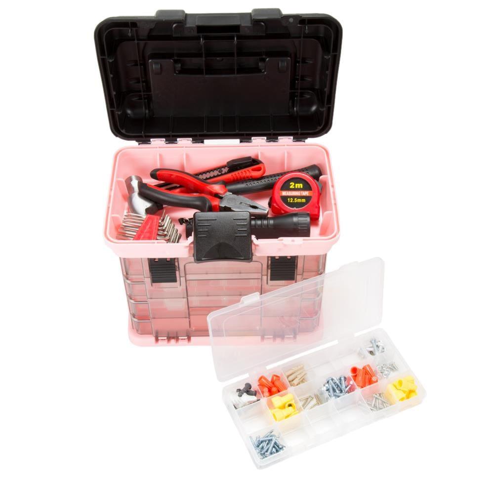 Stalwart Portable Tool Box - Small Parts Organizer and Customizable Compartment for Hardware, Crafts