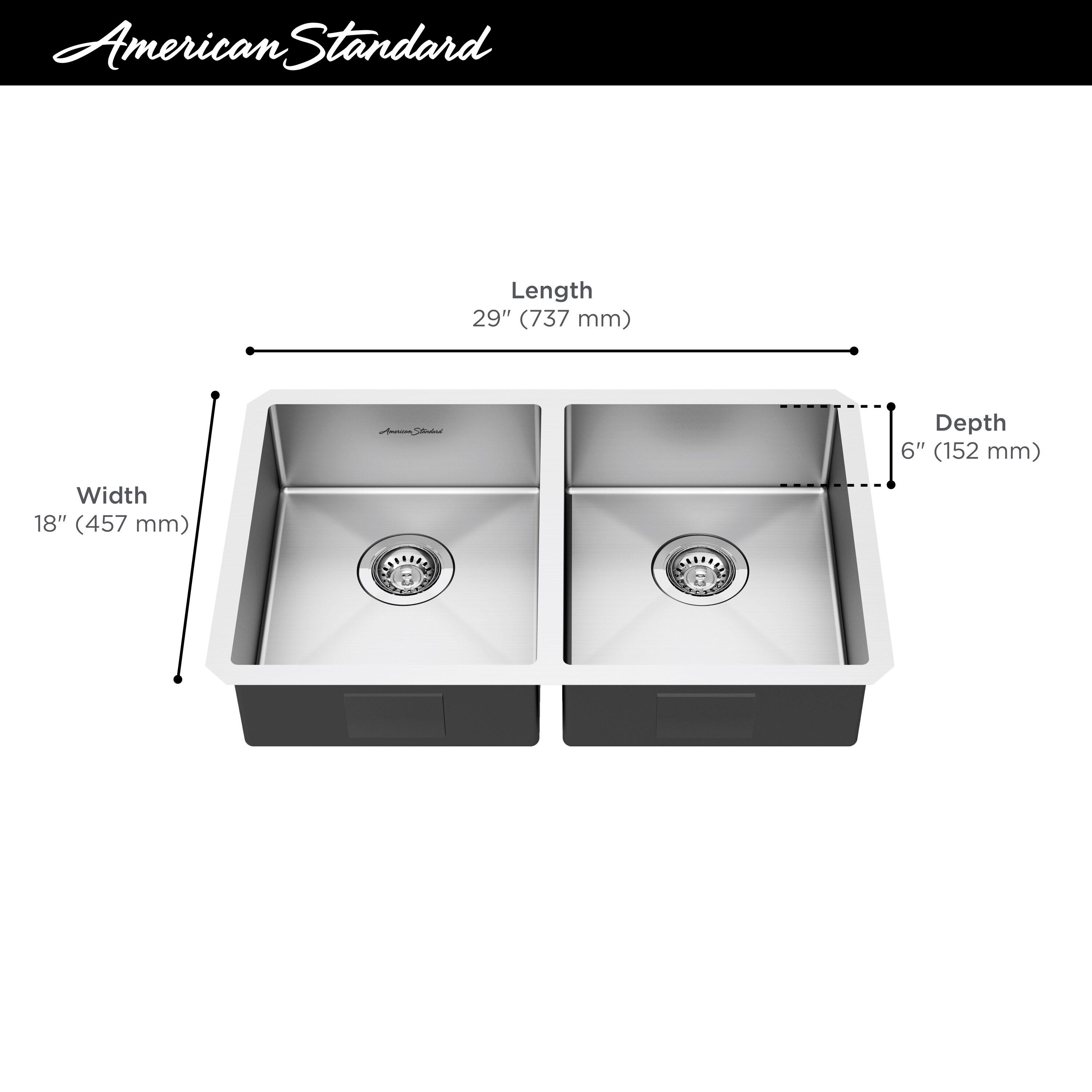 Pekoe 29'' L Undermount Double Bowl Stainless Steel Kitchen Sink