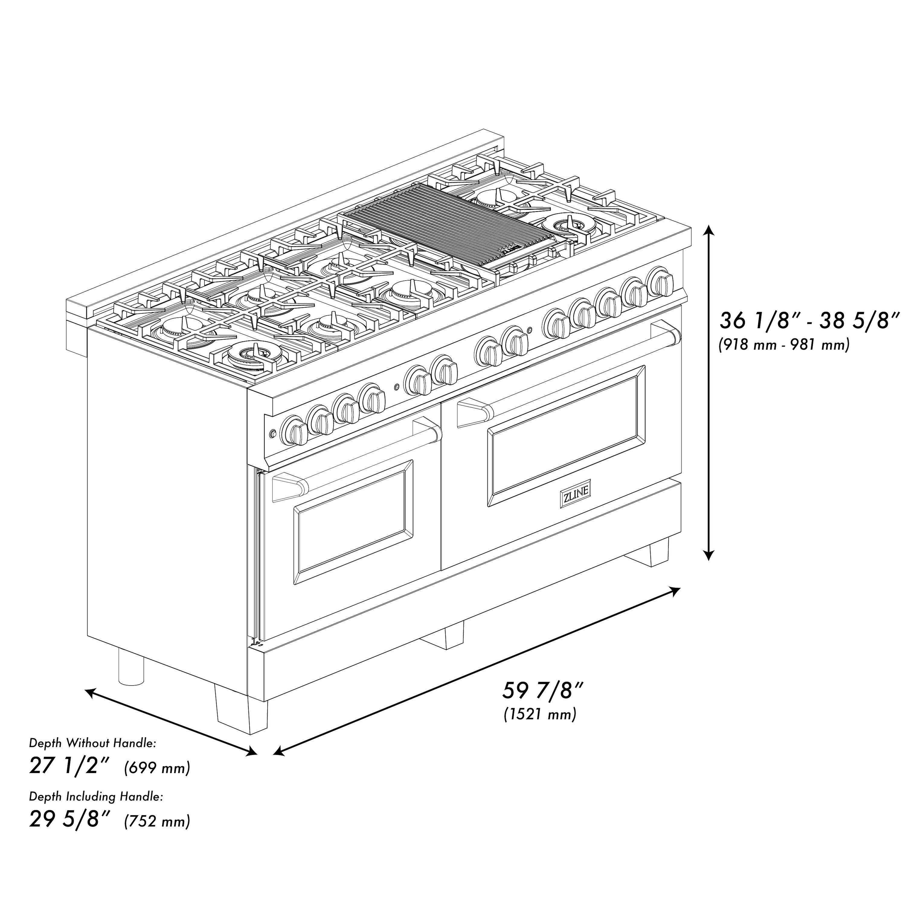 ZLINE 60" Legacy Dual Fuel Range w/ 9 Burners & 2 Electric Ovens