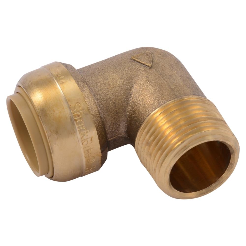 3/4 Inch Brass Push-to-Connect 90-Degree Elbow Fitting