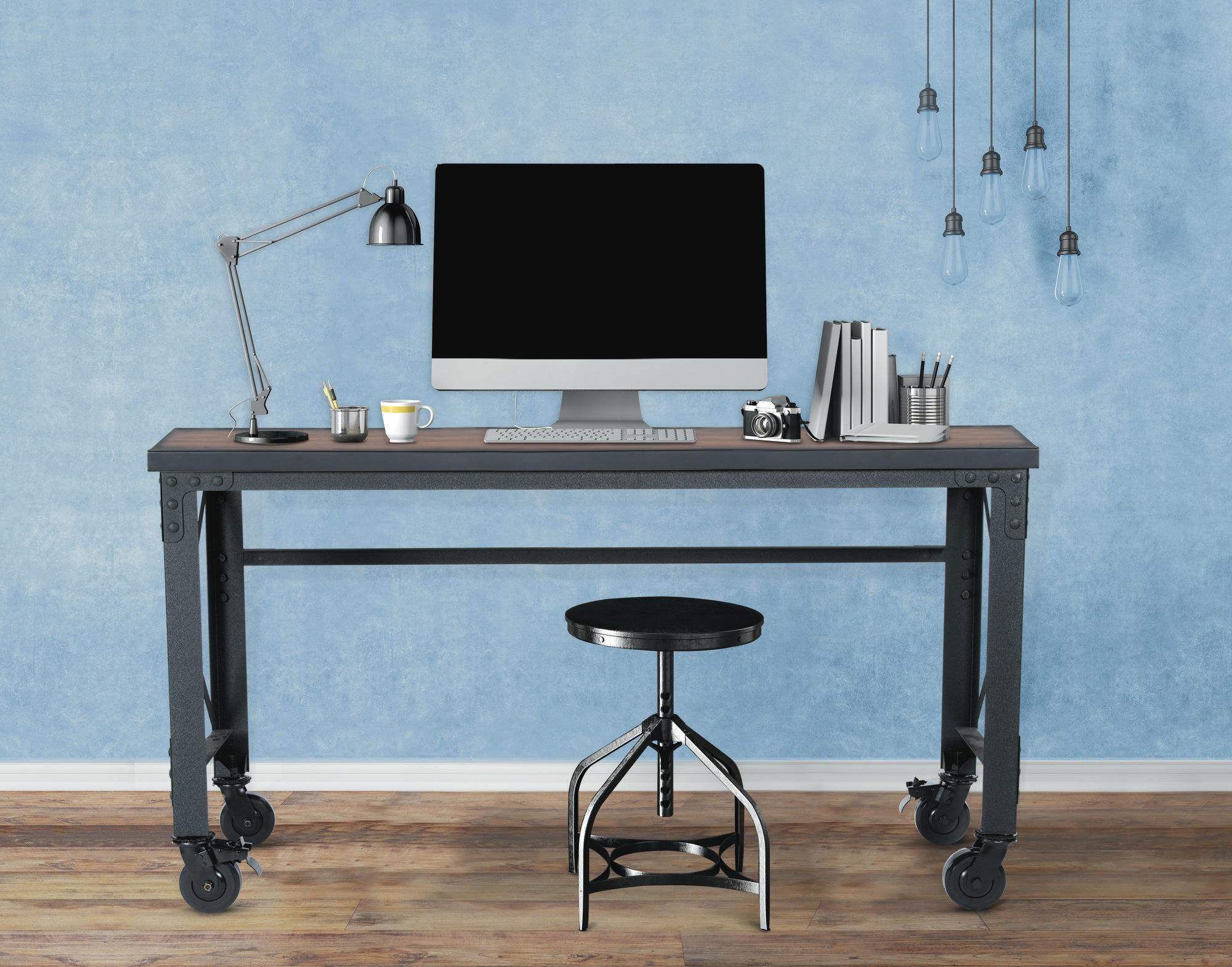 Duramax Building Products Solid Wood Top Metal Base Desk Shell